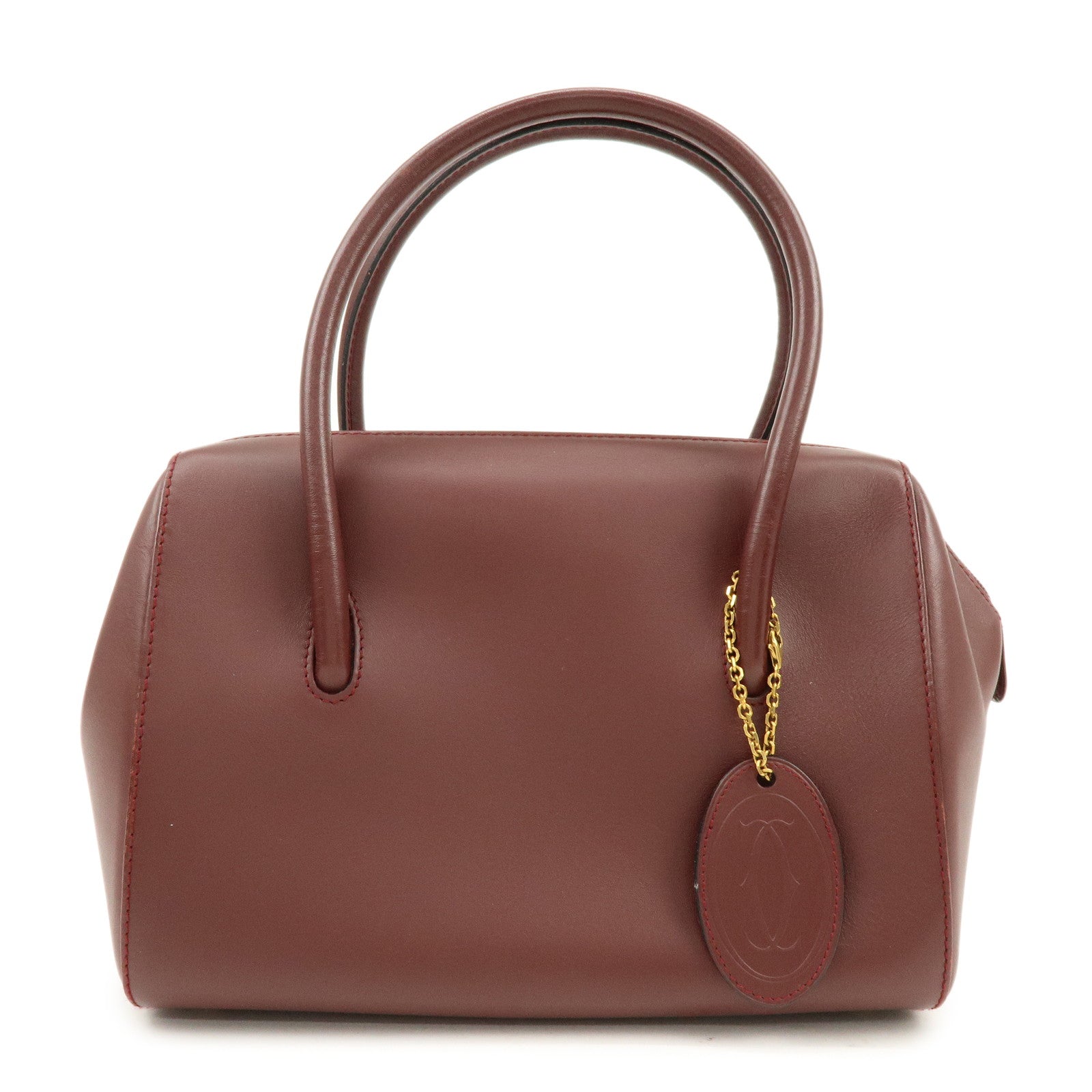 Cartier Must de Cartier Leather Hand Bag Tote Bag Bordeaux