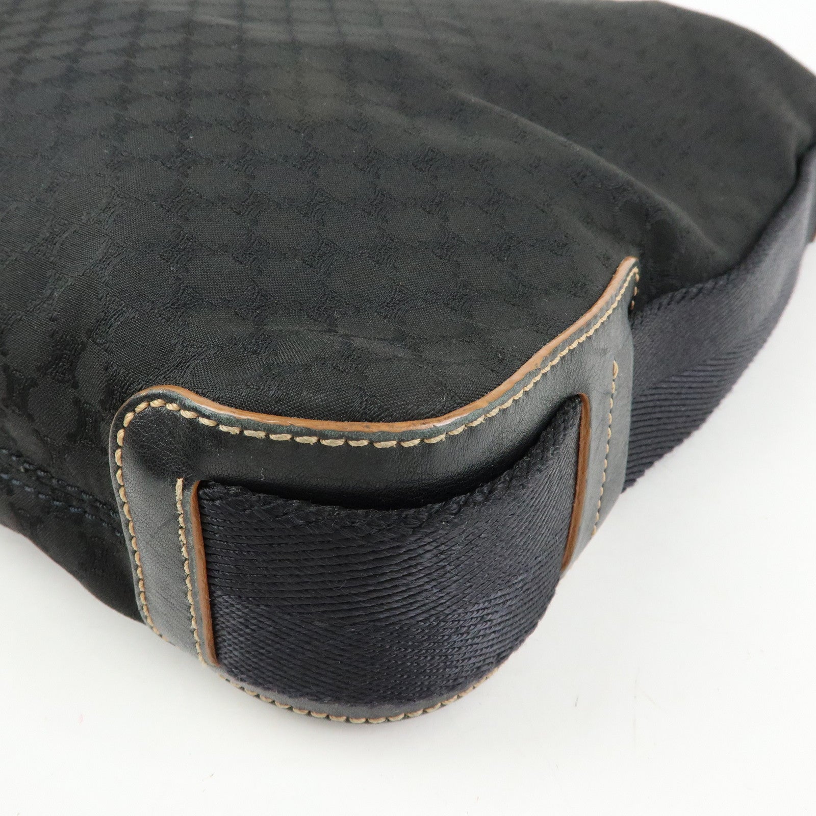 CELINE Macadam Canvas Leather Shoulder Bag Crossbody Bag Black