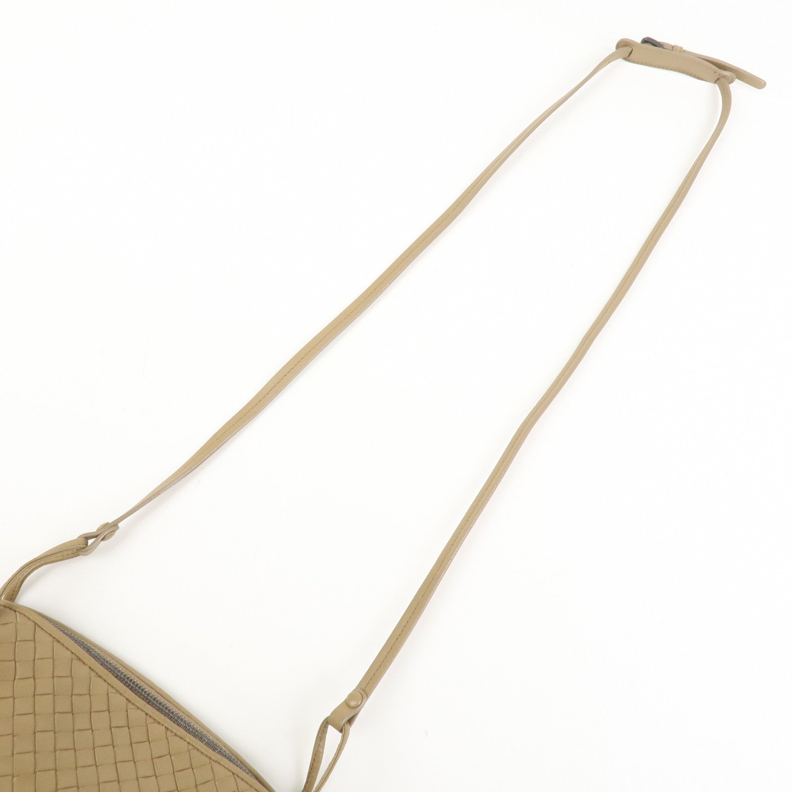 BOTTEGA VENETA Intrecciato Leather Shoulder Bag Light Brown