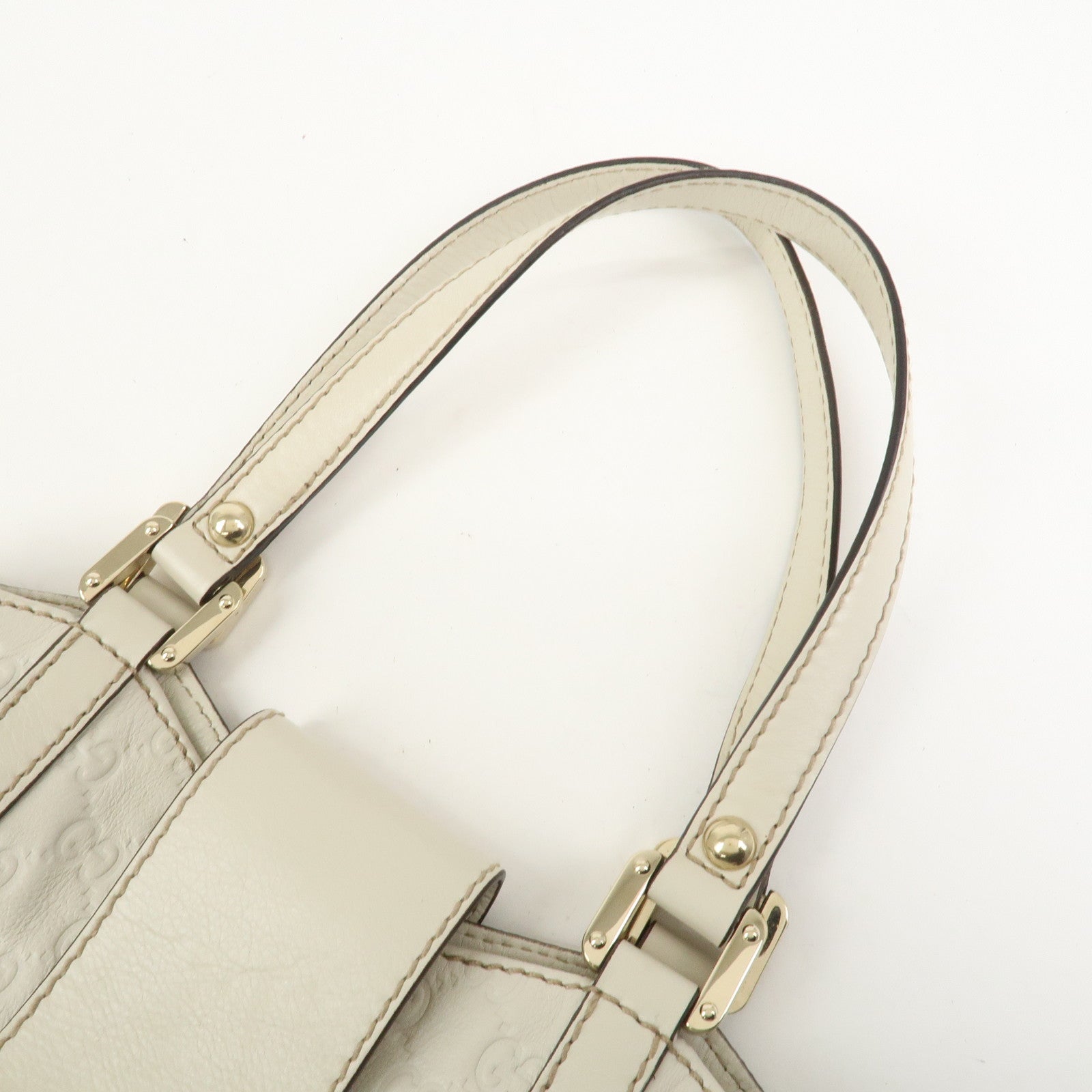 GUCCI Guccissima Leather Tote Bag Shoulder Bag White 211935