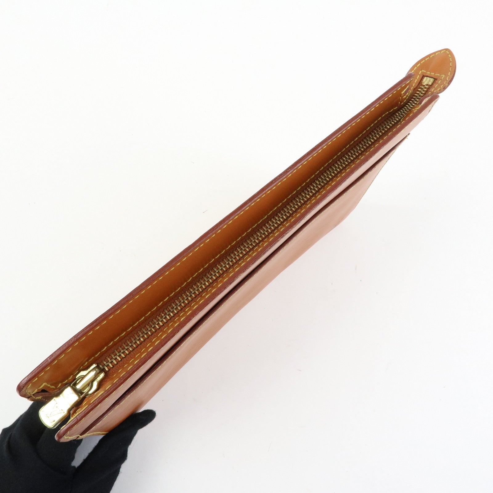 Louis Vuitton Epi Pochette Homme Clutch Bag Zipang Gold M52528