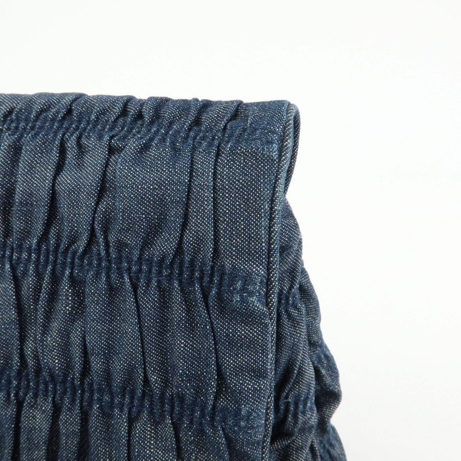 PRADA Triangle Logo Denim Clutch Bag Pouch Blue Brown