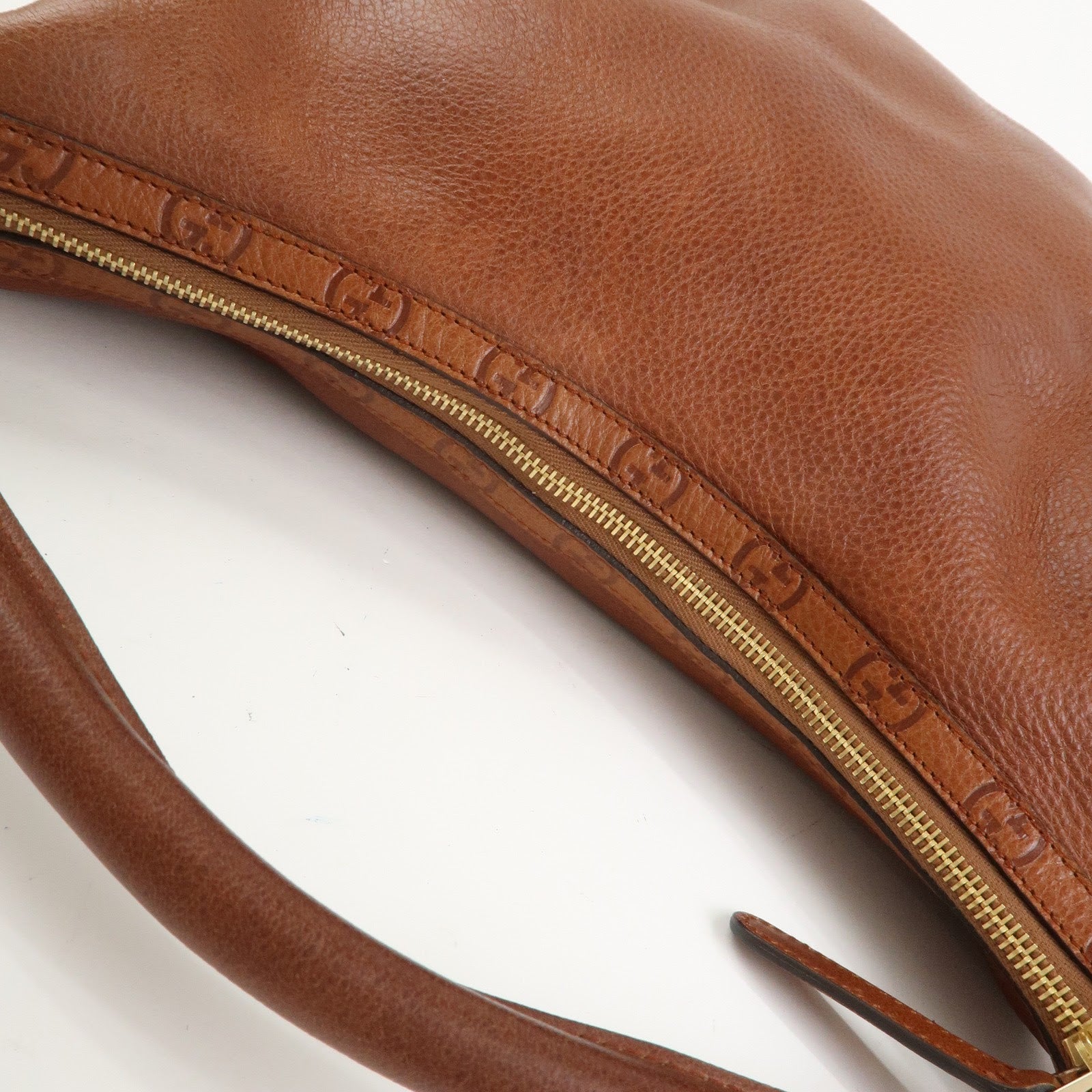 GUCCI Guccissima Leather Shoulder Bag Hand Bag Brown 181515