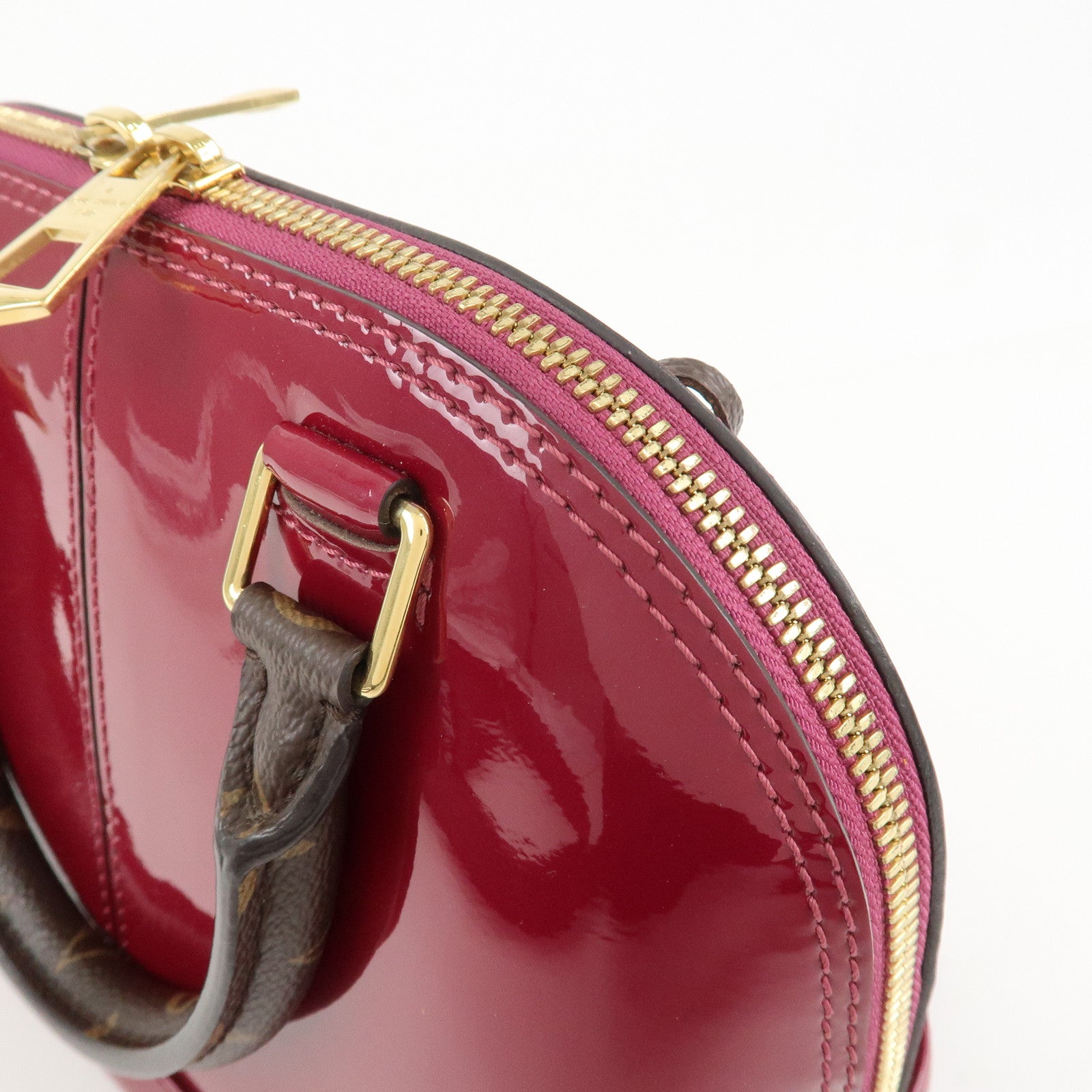 Louis Vuitton Monogram Vernis Alma BB 2Way Hand Bag Magenta M54785 Used
