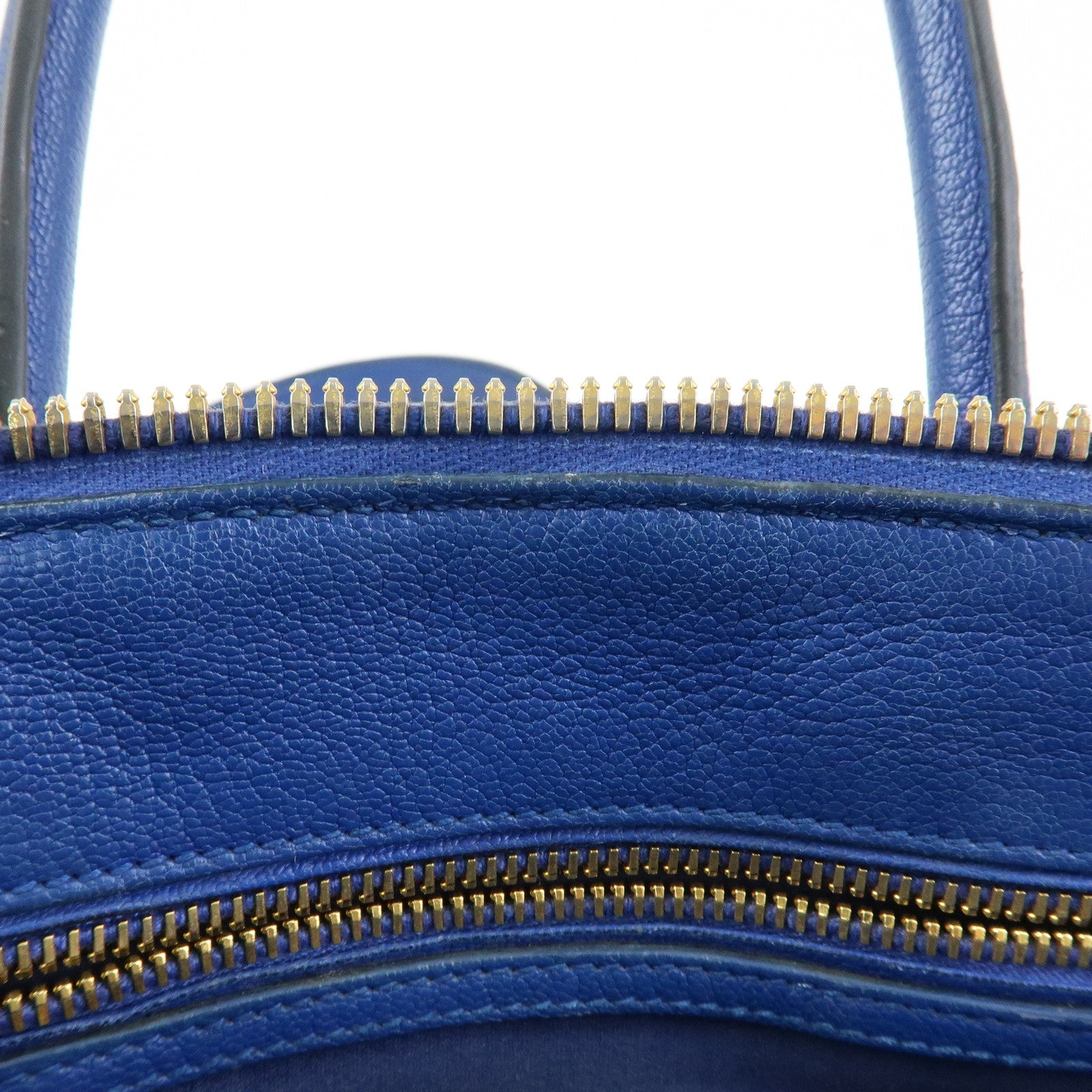 MIU MIU Madras Leather 2Way Bag Hand Bag Shoulder Bag Blue RL0097