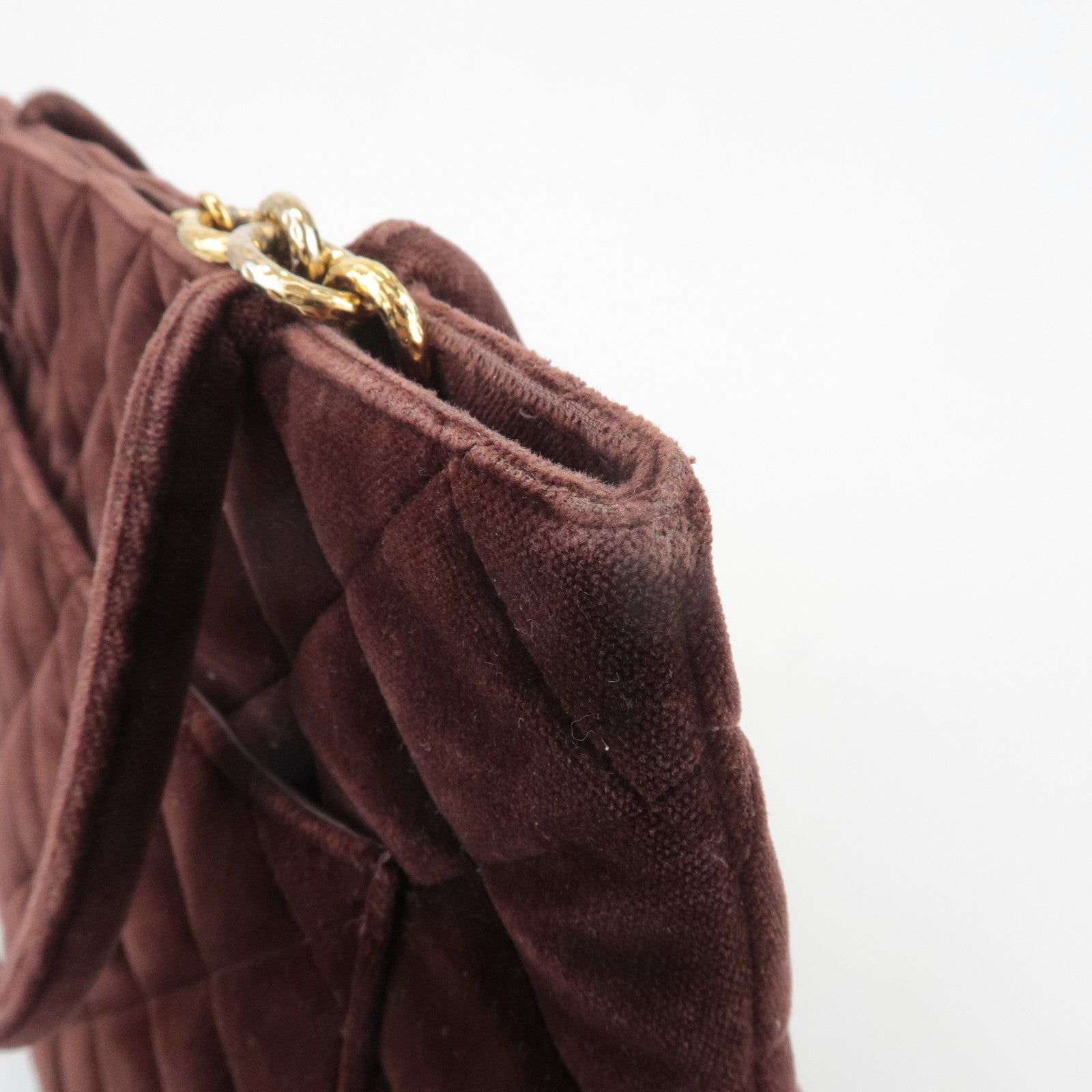 CHANEL Matelasse COCO Mark Velour Medalion Tote Bag Hand Bag A01804 Used