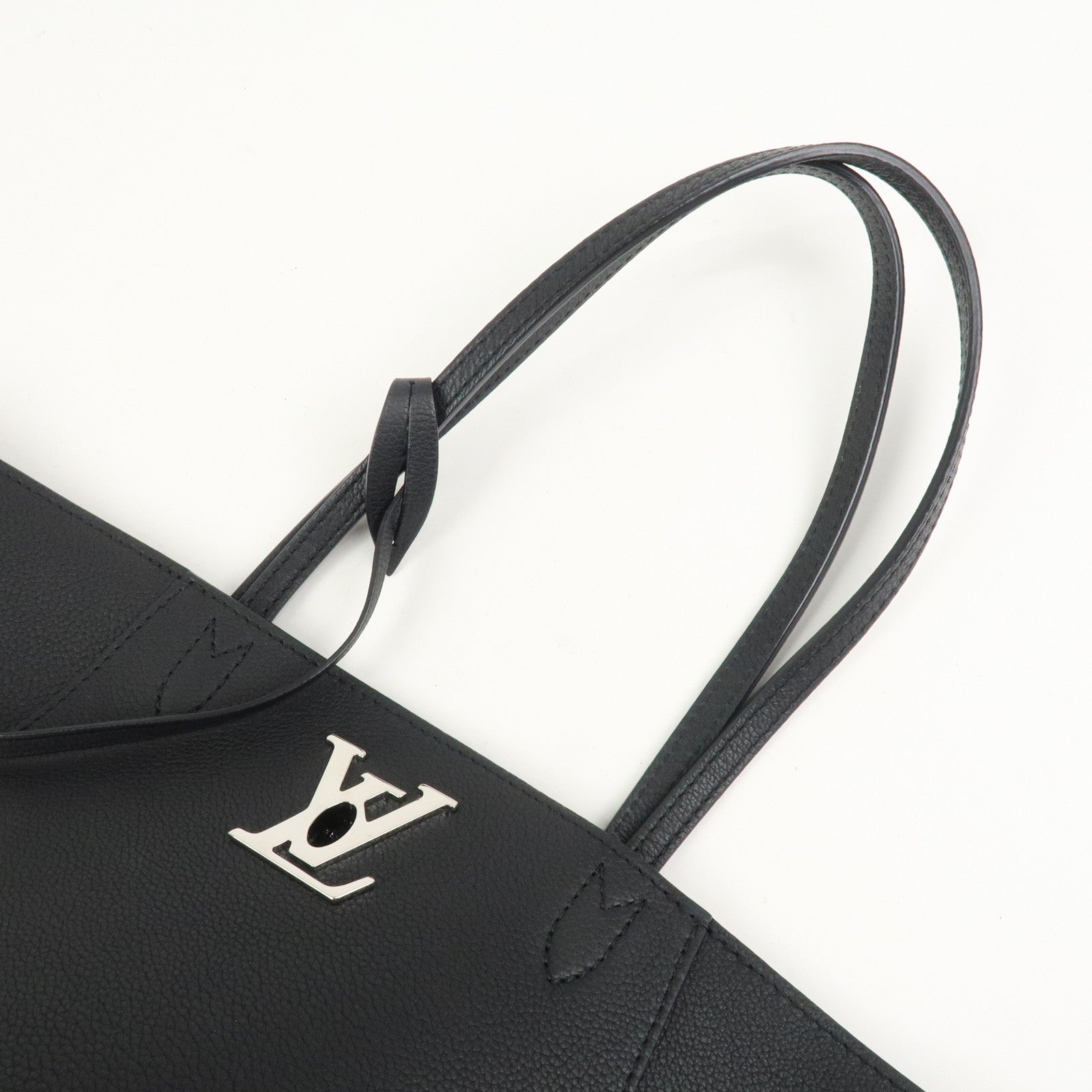 Louis Vuitton Lockme Cabas Leather Tote Bag Hand Bag Noir M42291