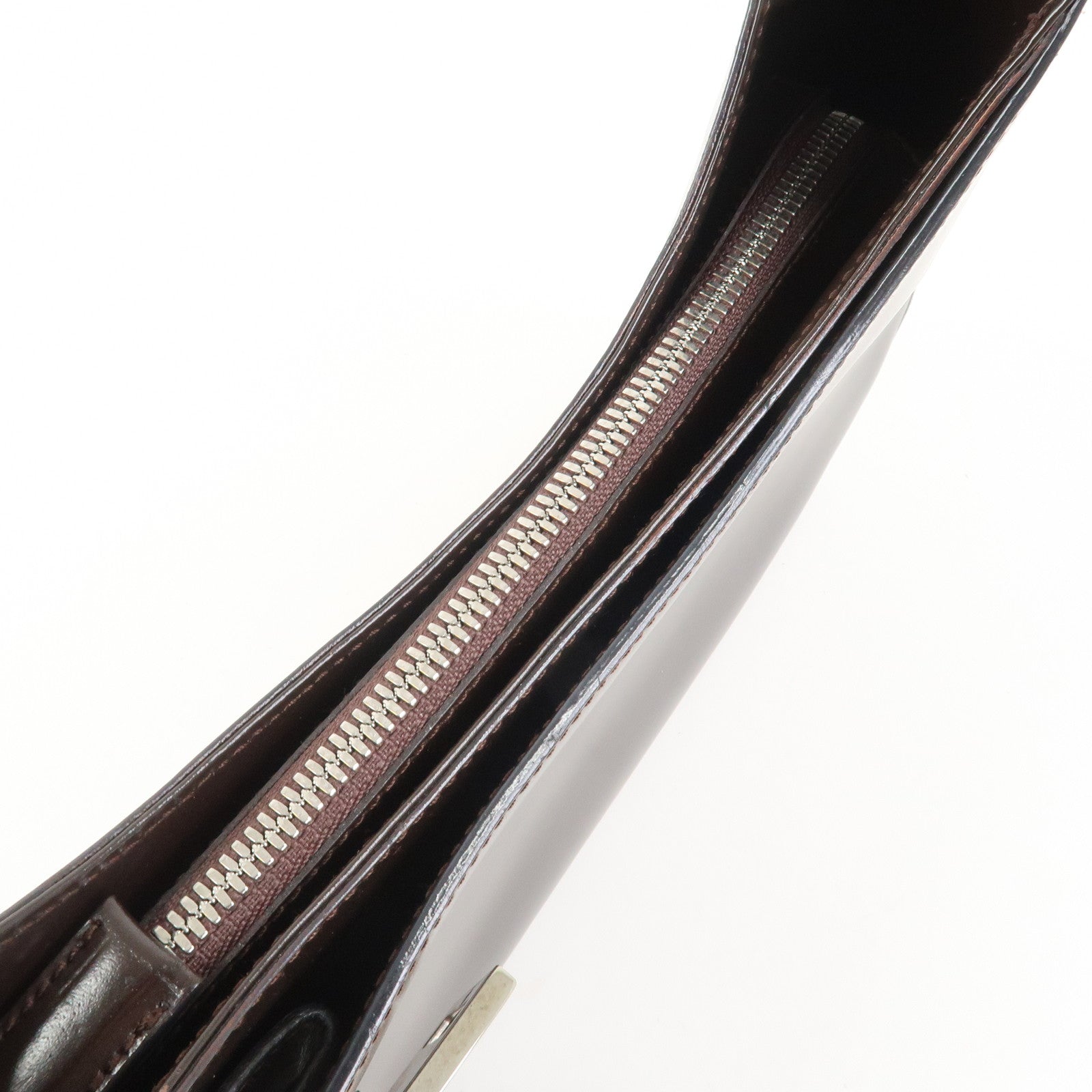 Ferragamo Gancini Leather Shoulder Bag Dark Brown AQ-21 0170