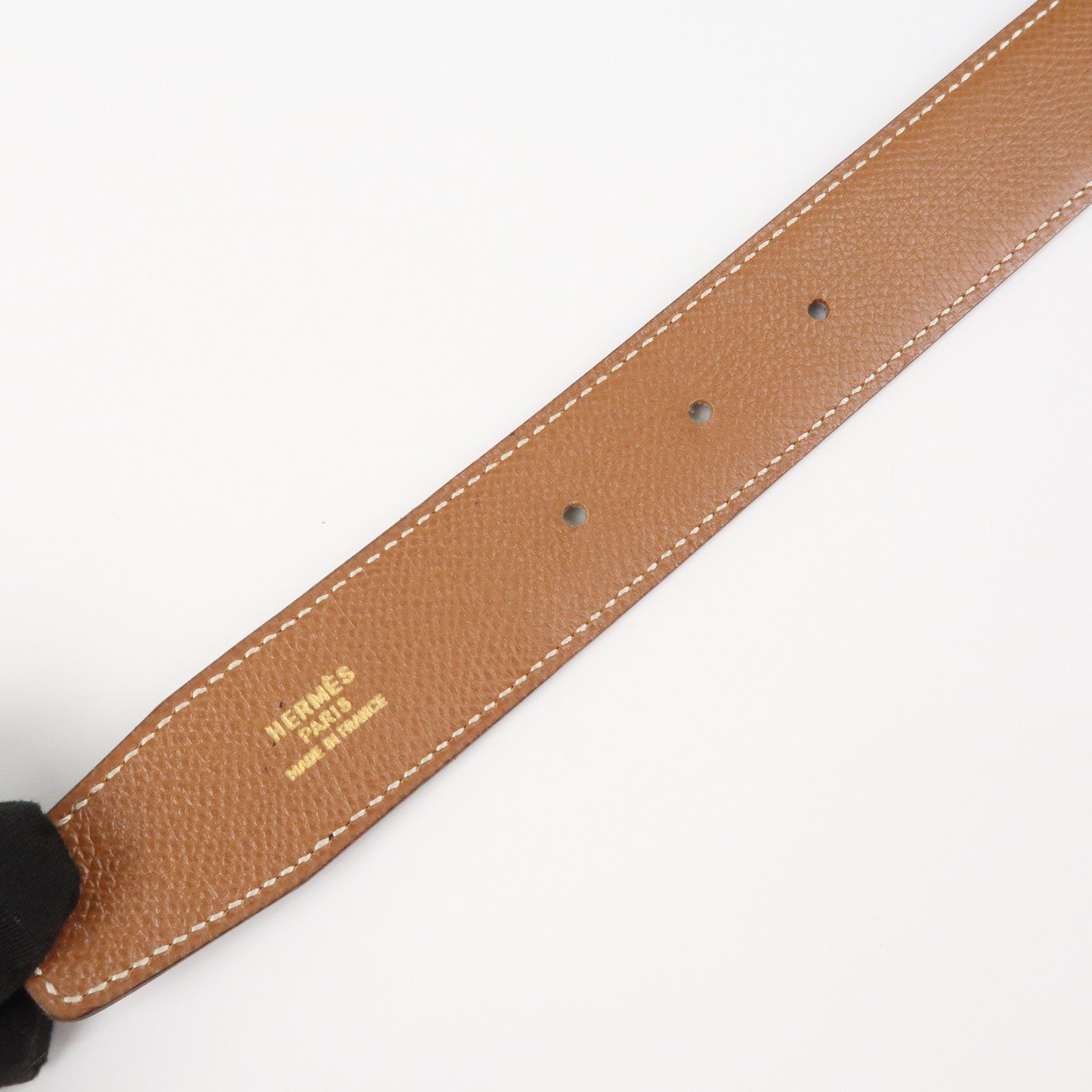 HERMES Leather H Buckle Reversible Constance Belt Z Stamped