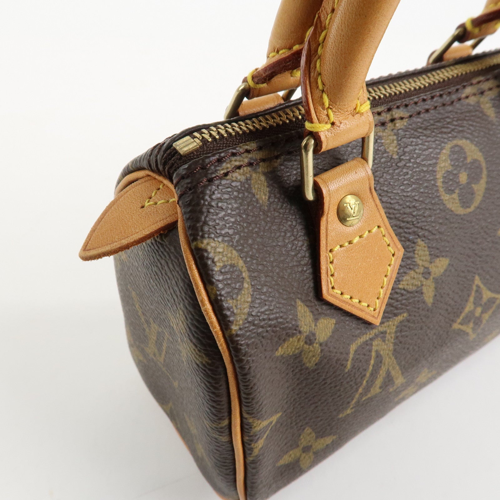 Louis Vuitton Monogram Mini Speedy Hand Bag Brown M41534 Used