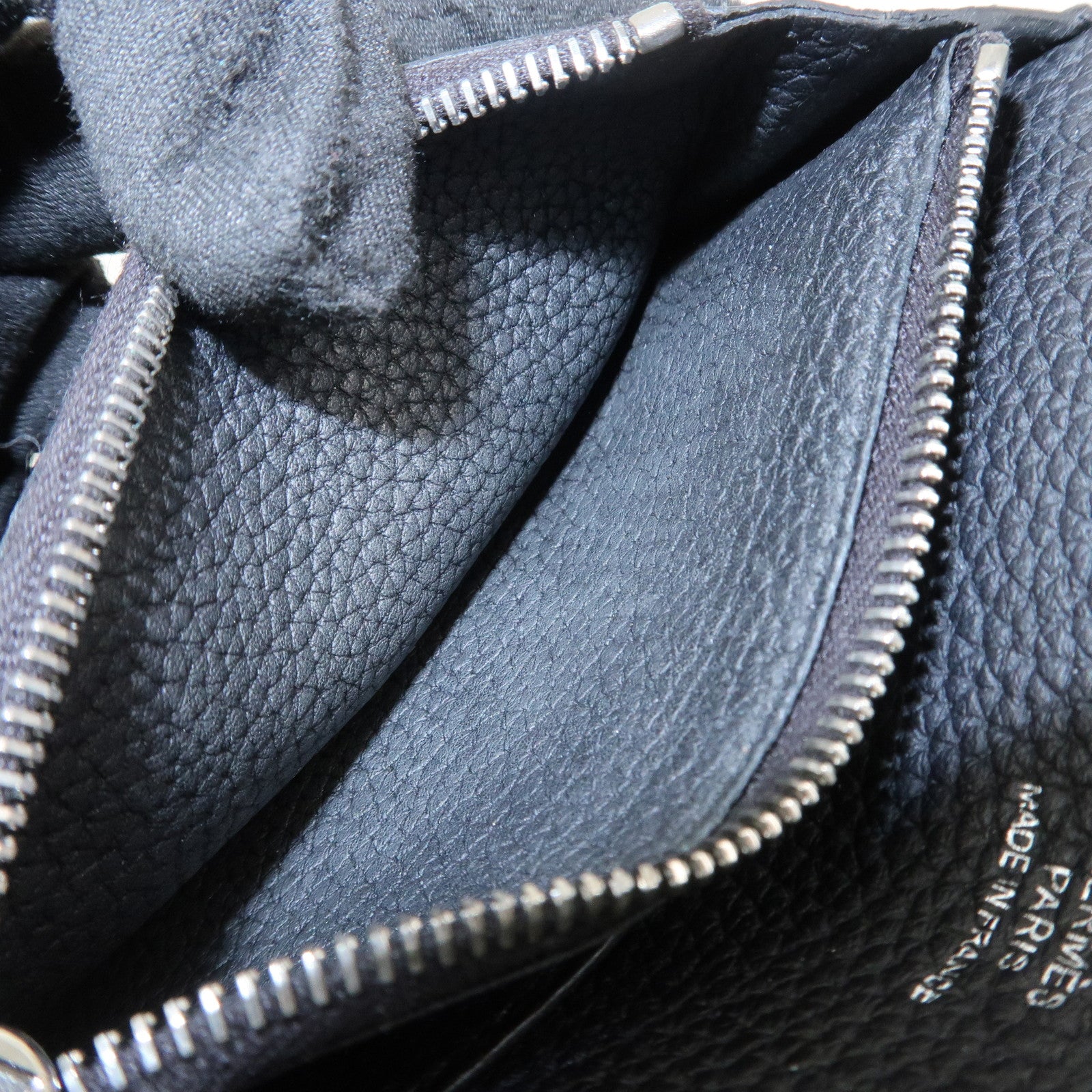 HERMES Dogon Togo Leather Compact Wallet Y Stamped Black