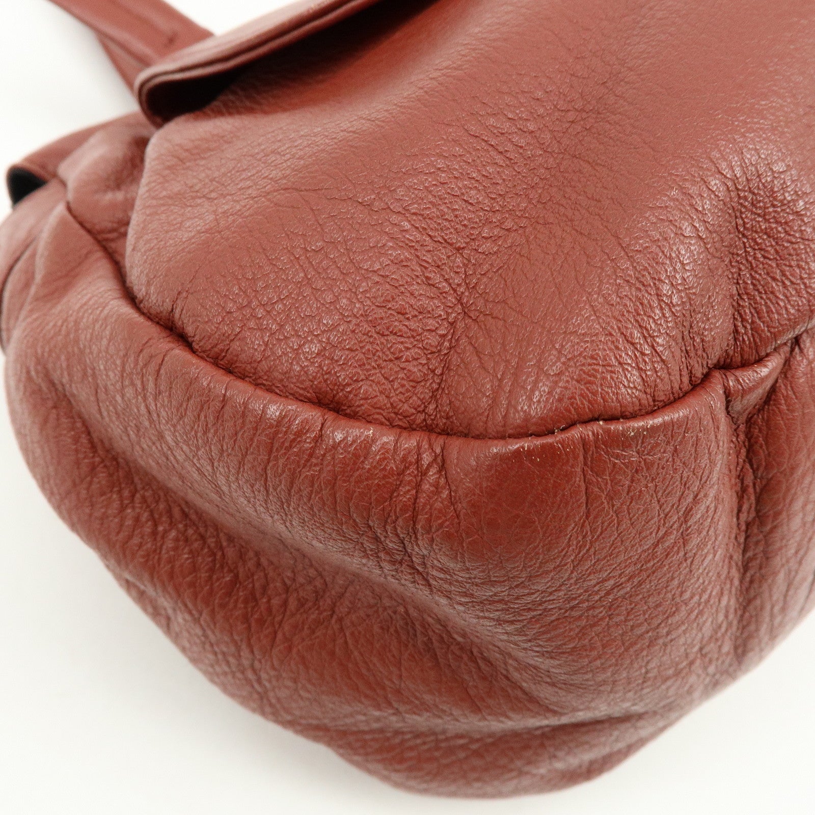 Chloe See by Chloe Leather Shoulder Bag Hand Bag Tassel Red