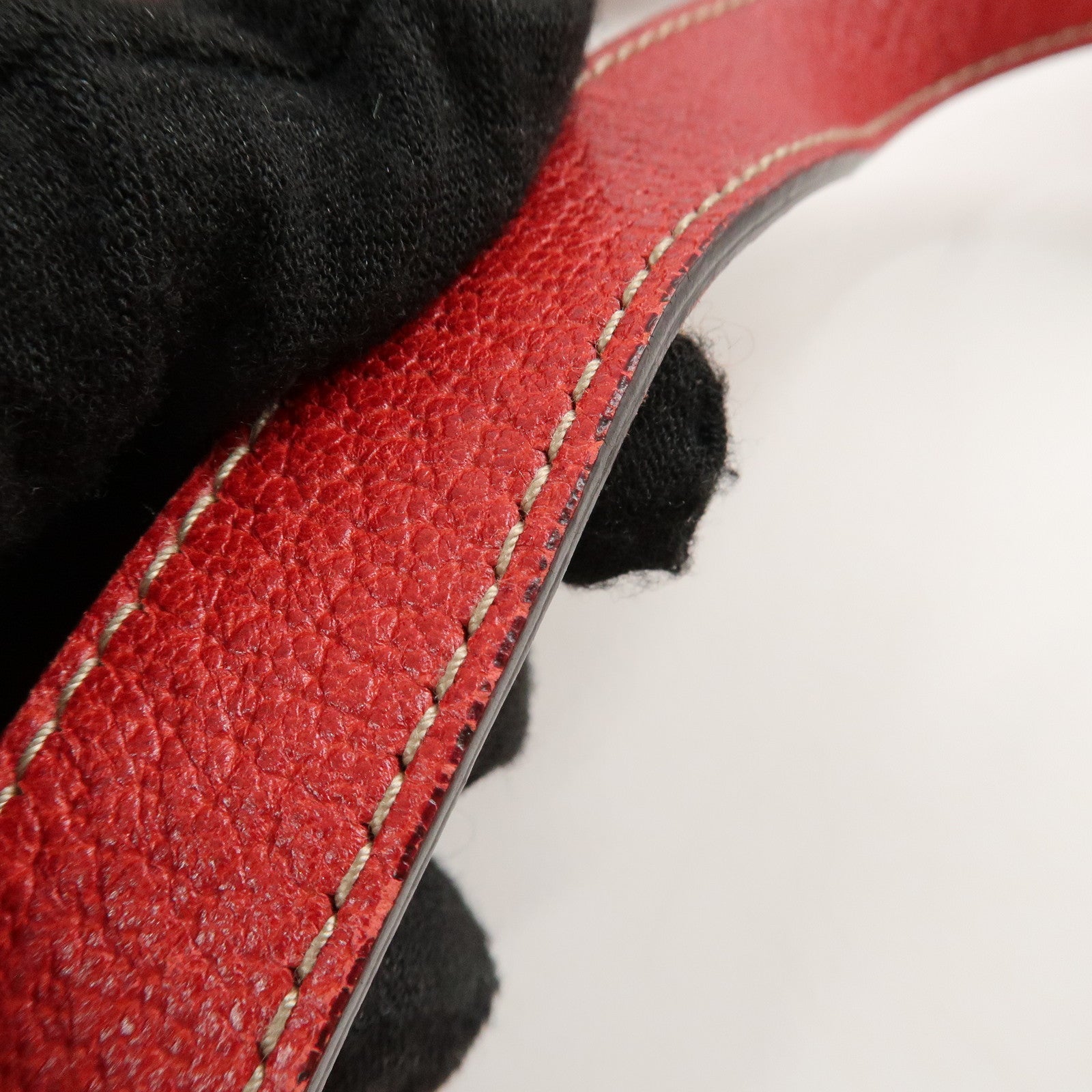 GUCCI Abbey GG Canvas Leather Tote Bag Shoulder Bag Navy Red 130736 Used