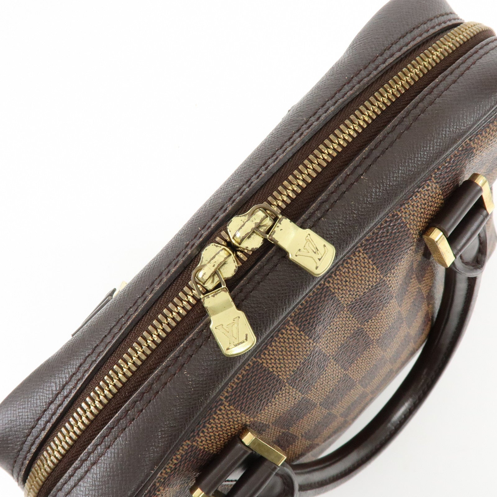 Louis Vuitton Damier Ebene Canvas Leather Brera Hand Bag N51150