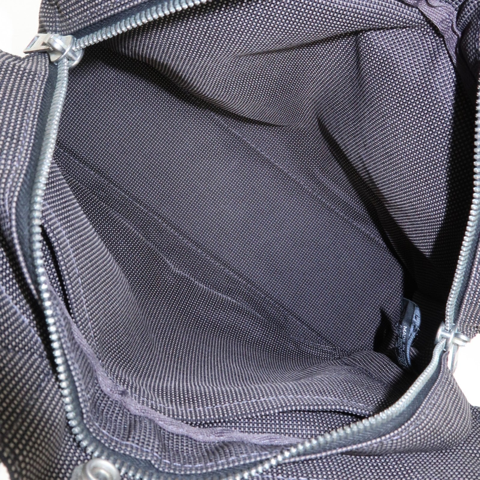 HERMES Herline PM Nylon Canvas Tote Bag Hand Bag Black