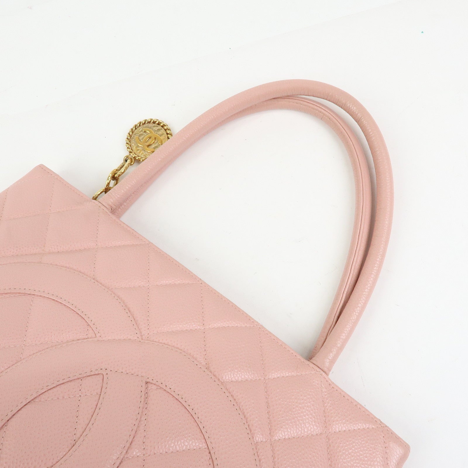 CHANEL Matelasse COCO Mark Medallion Tote Bag Hand Bag Pink A01804