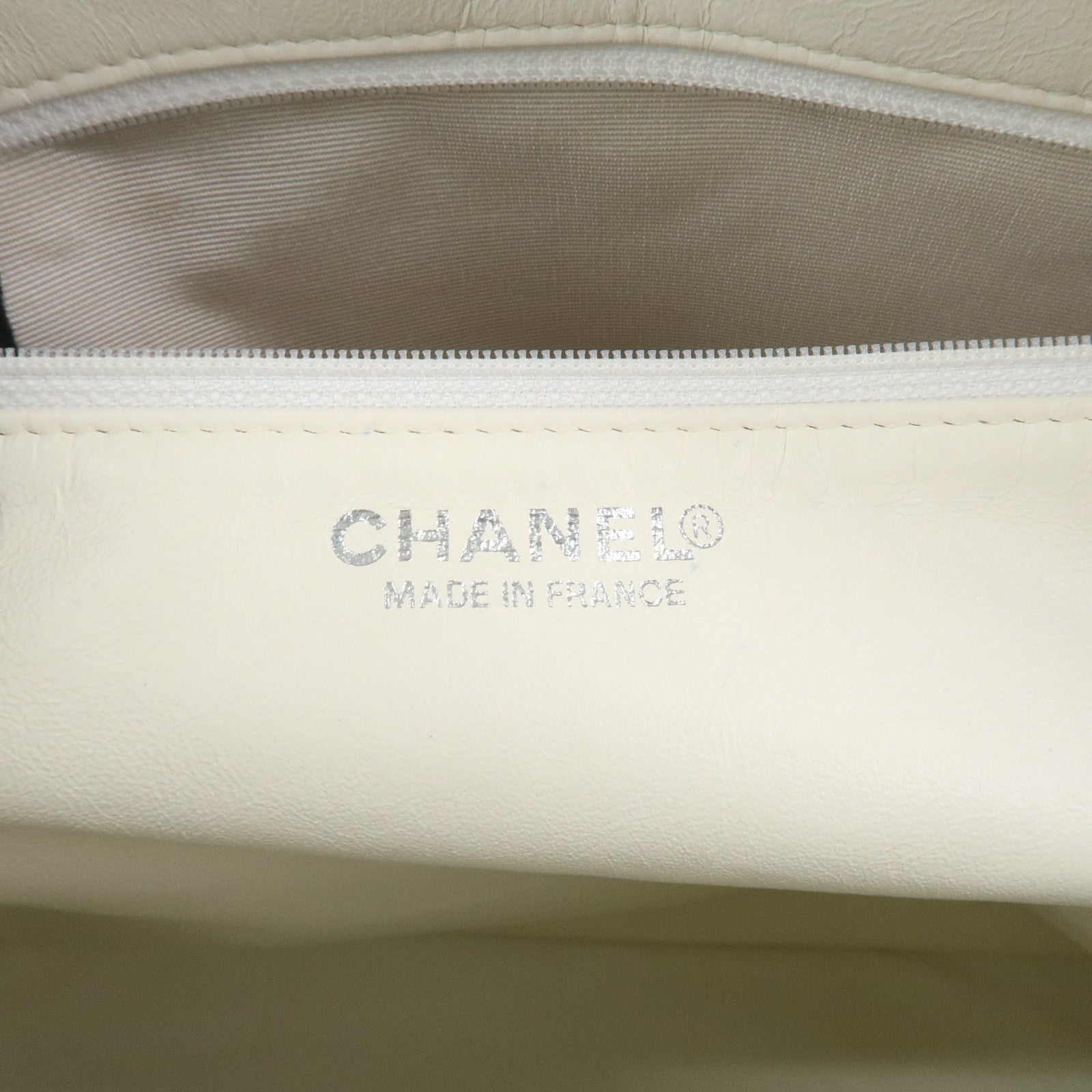 CHANEL Sports Line COCO Mark Canvas Leather Hand Bag Gray White