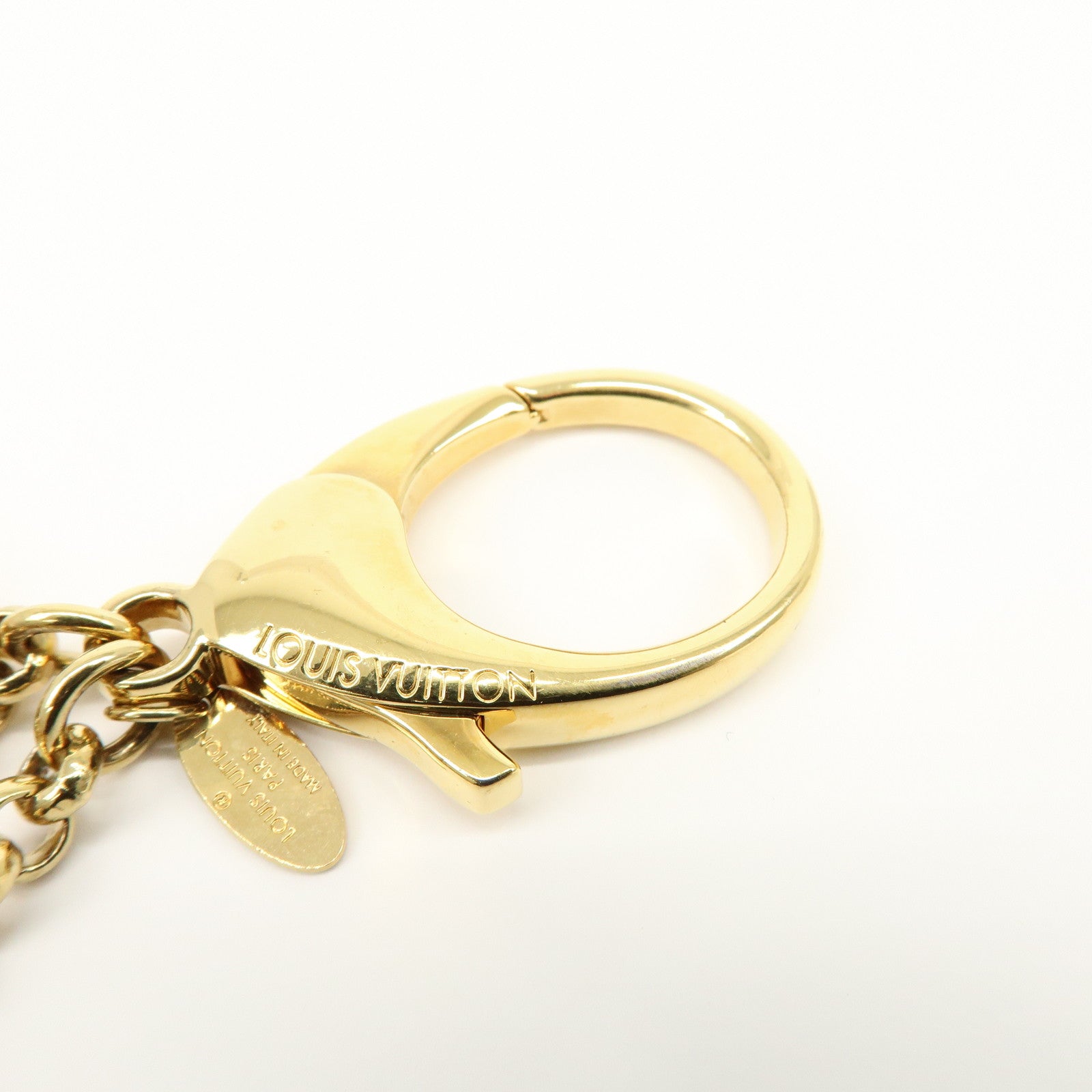 Louis Vuitton Fleur de Monogram Key Chain Bag Charm Gold M67119