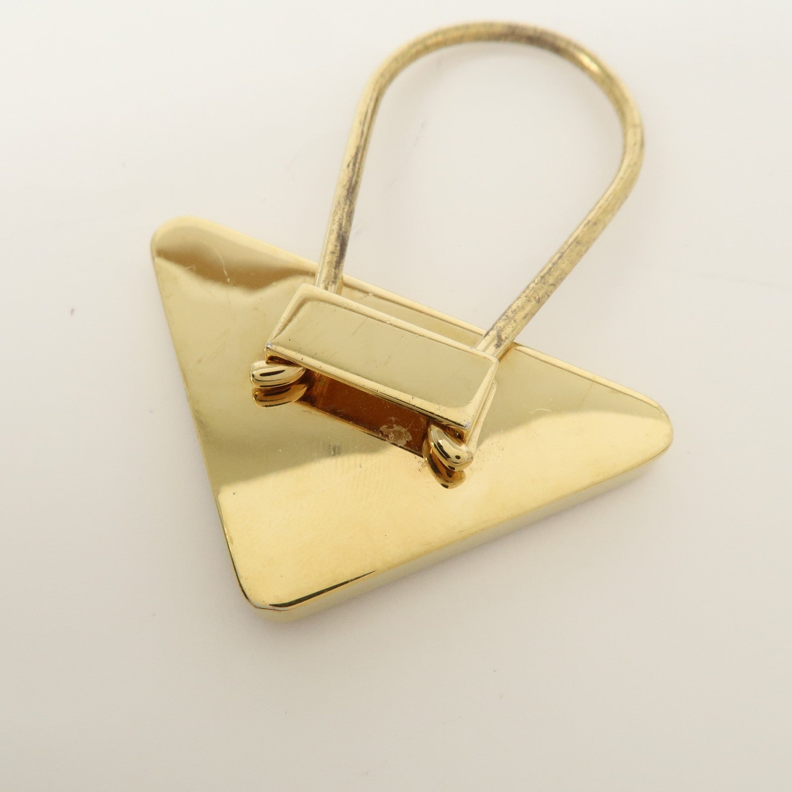 PRADA Triangle Logo Saffiano Leather Metal Bag Charm Red 1PP301