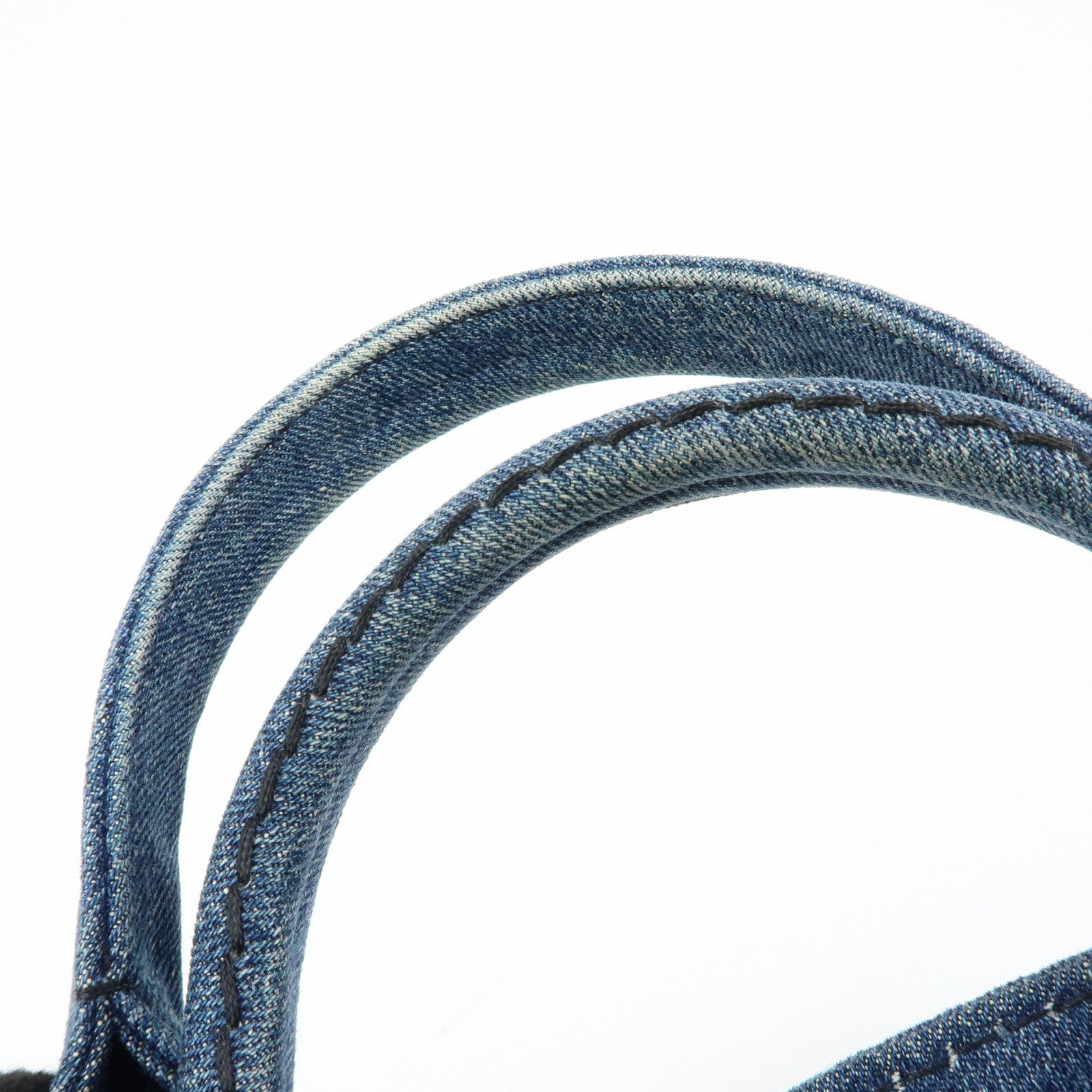 PRADA Triangle Logo Canapa Denim Large 2Way Bag Tote Bag B2642B