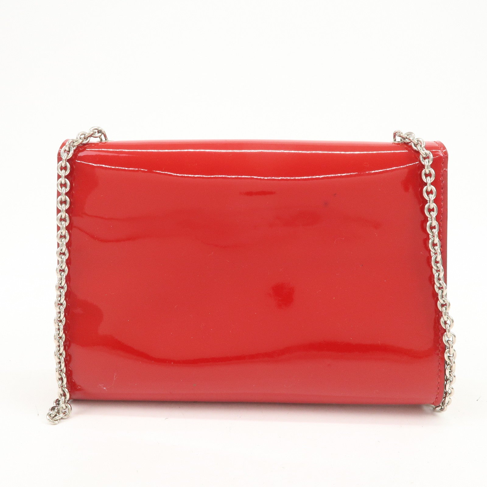 Ferragamo Vara Ribbon Patent Leather Shoulder Bag Crossbody Bag Red