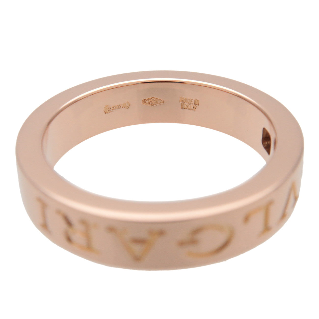 BVLGARI Double Logo 1P Daimond Ring K18 750PG Rose Gold US4.75-5