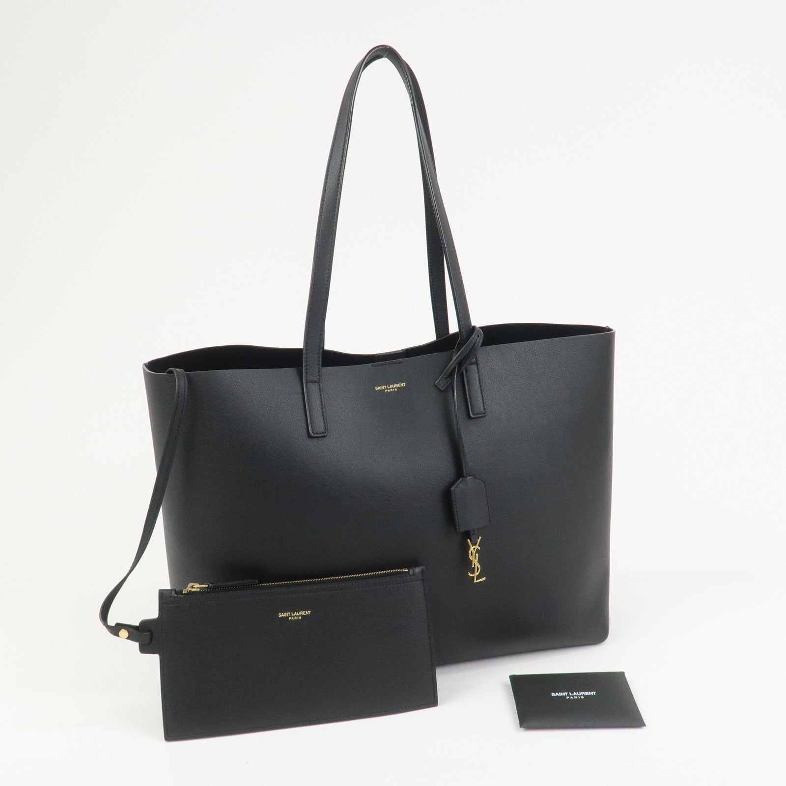 SAINT LAURENT PARIS Shopping Bag EAST WEST Tote Bag Black 600281