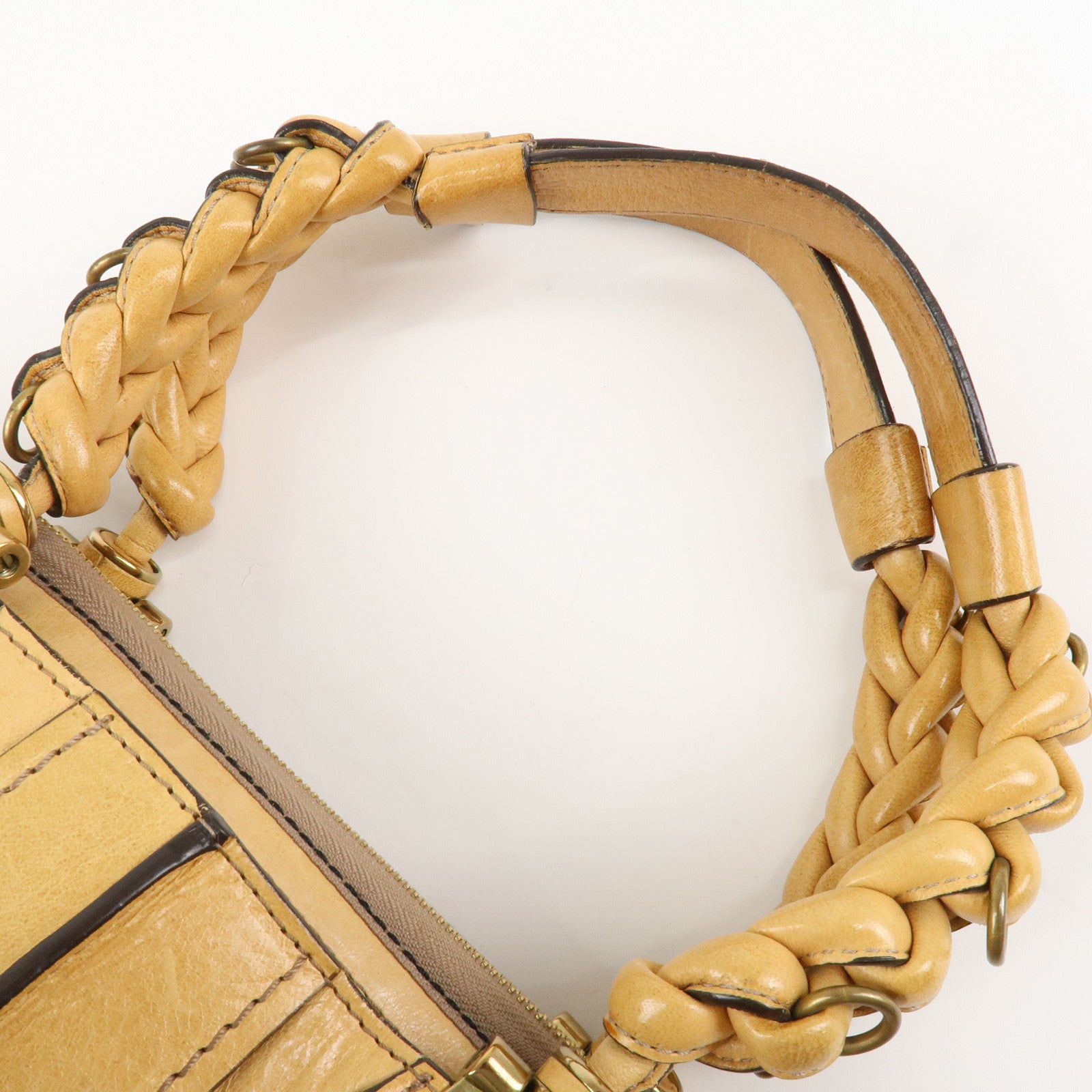 Chloe Heloise Shoulder Bag Hand Bag Beige Gold Hardware Used