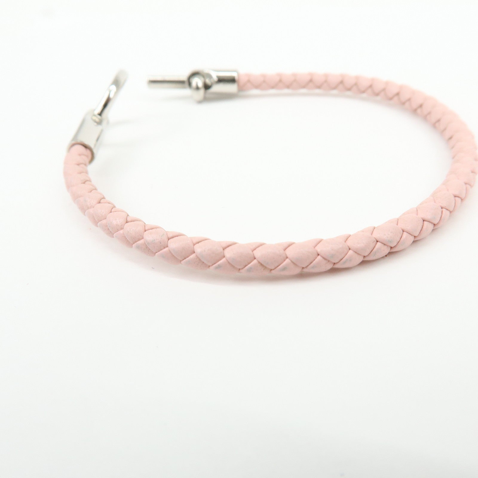 HERMES Glenan H Tresse en Veau Swift Leather Bracelet Light Pink
