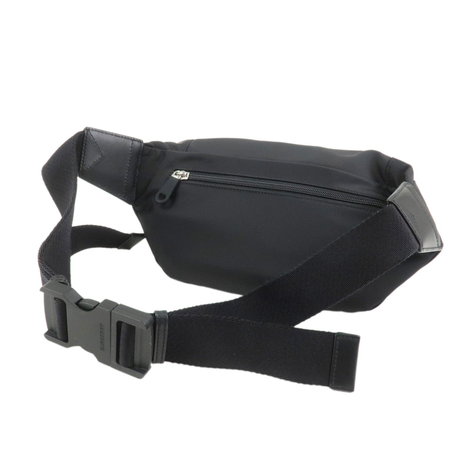 BURBERRY Nylon Leather Waist Bag Crossbody Bag Black