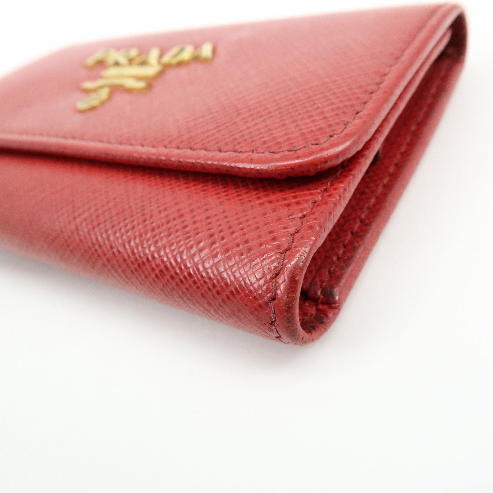 PRADA Set of 2 Saffiano Leather Key Case Red 1PG004/1PG222
