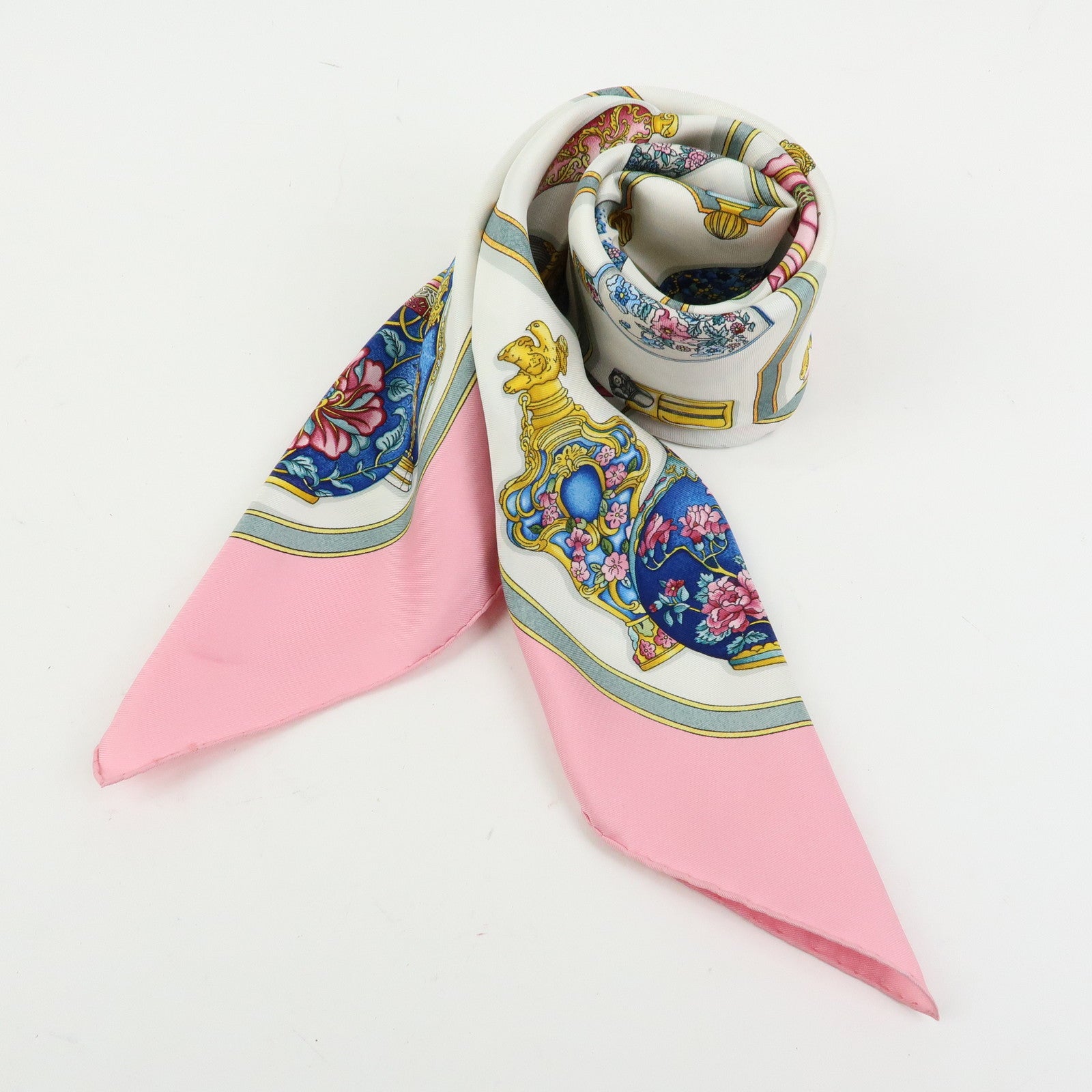 HERMES Carre 90 Silk 100% Pourvu qu'on ait l'ivresse Scarf Pink