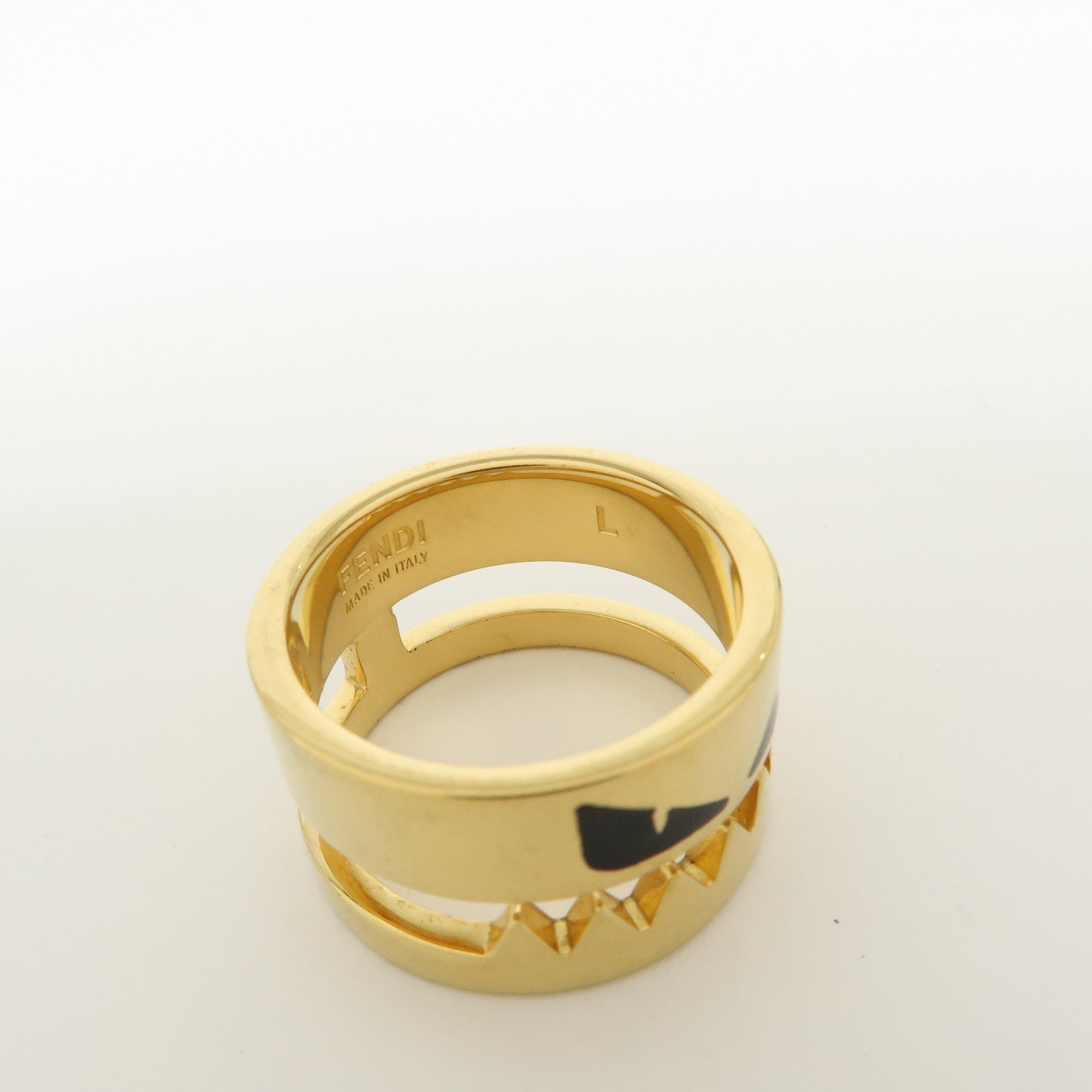 FENDI Monster Metal Ring Gold US11.5 EU66 HK26 Size L