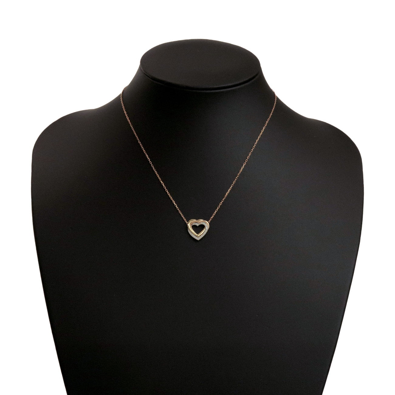 Cartier Trinity Diamond Heart Necklace K18 Yellow Rose White Gold