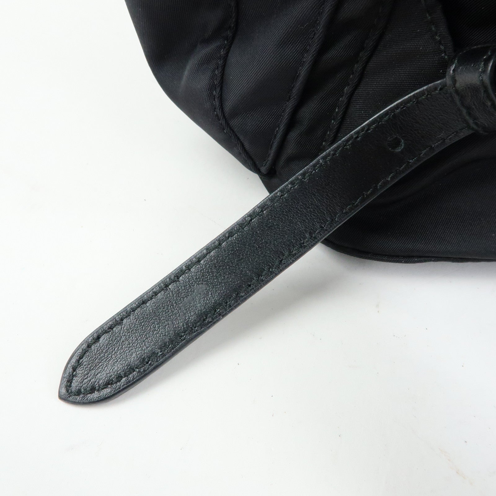 PRADA Triangle Logo Nylon Studs Backpack Rucksack Black 1BZ811