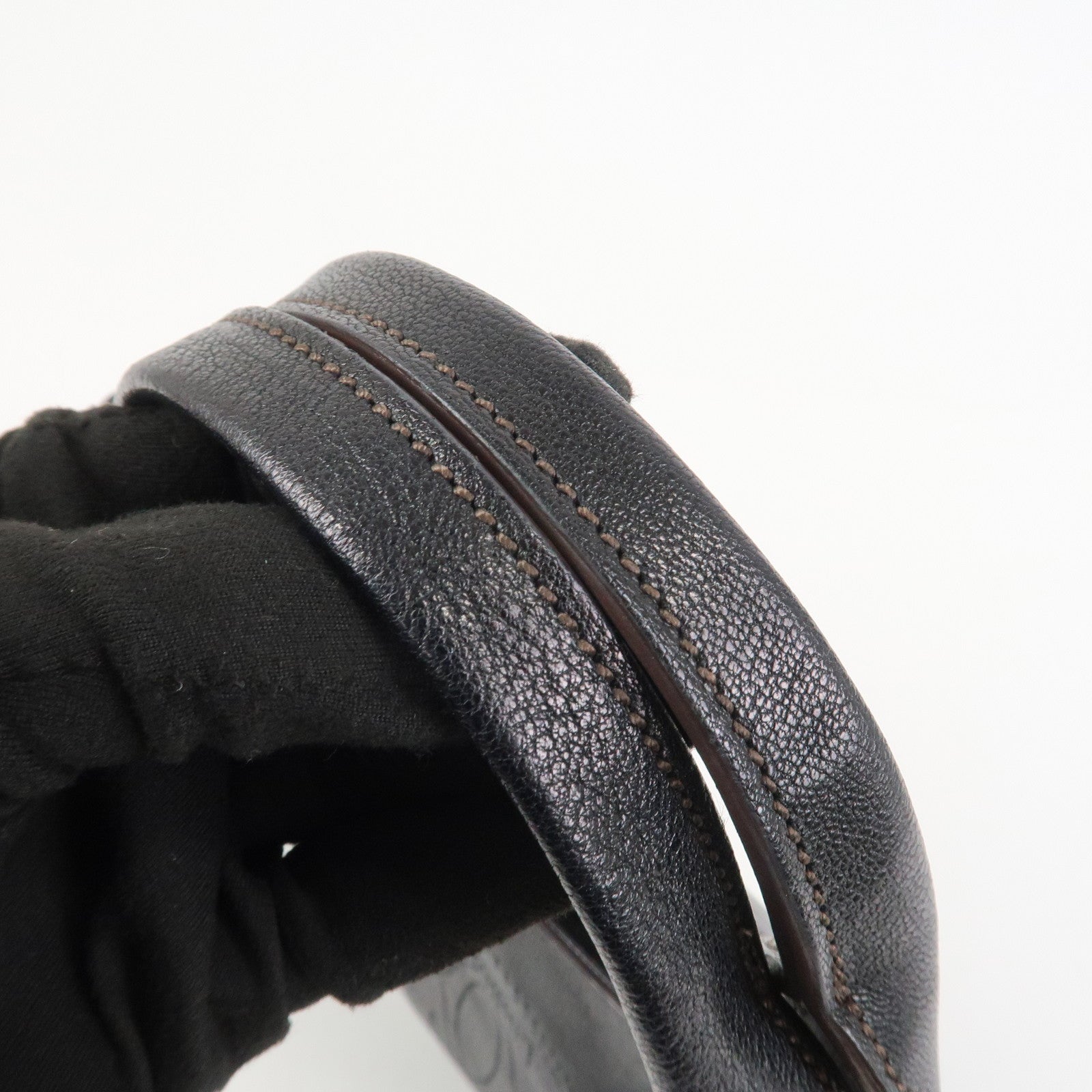 Cartier Marcello Leather Hand Bag Tote Bag Black