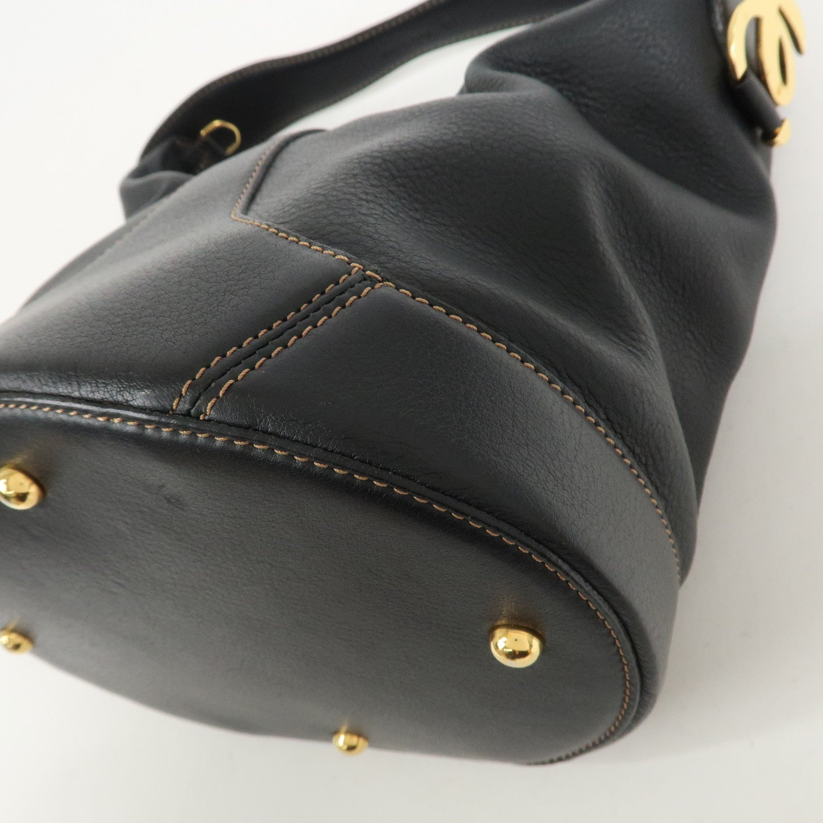 LOEWE Anagram Leather 2WAY Bag Shoulder Bag Hand Bag Black