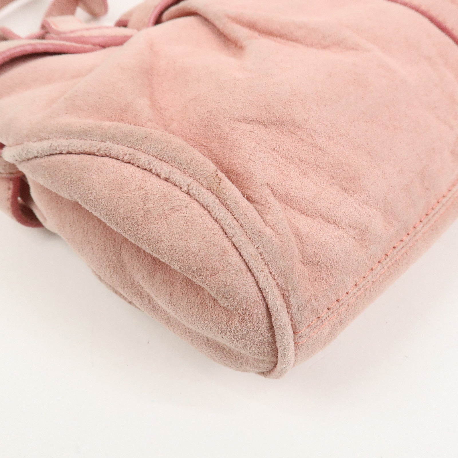 LOEWE Anagram Suede Shoulder Bag Hand Bag Pink