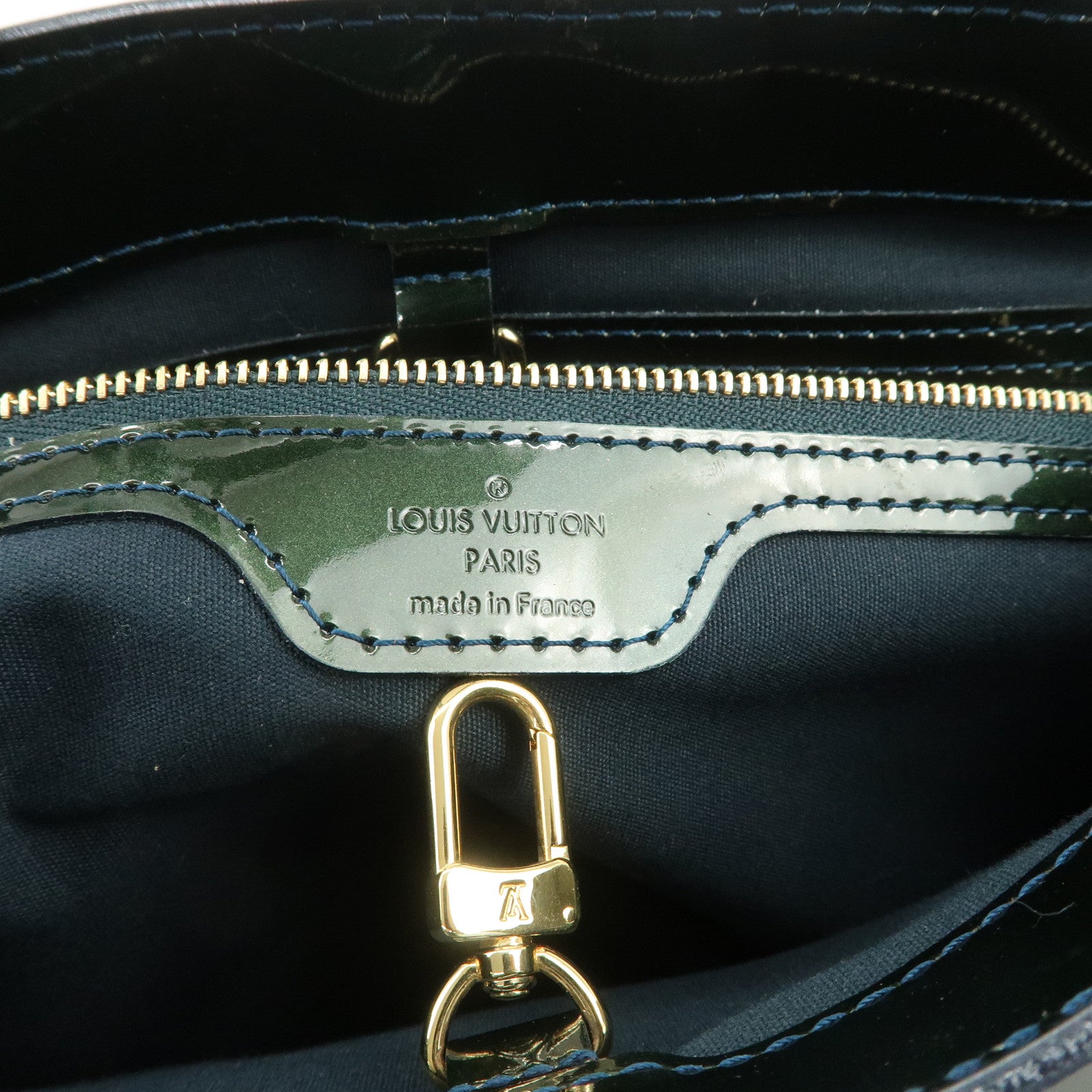 Louis Vuitton Monogram Vernis Wilshire PM Hand Bag Bleu Nuit M93684