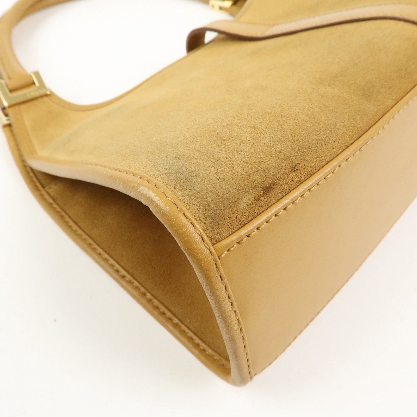 GUCCI Jackie Suede Leather Shoulder Bag Hand Bag Camel 002･1068