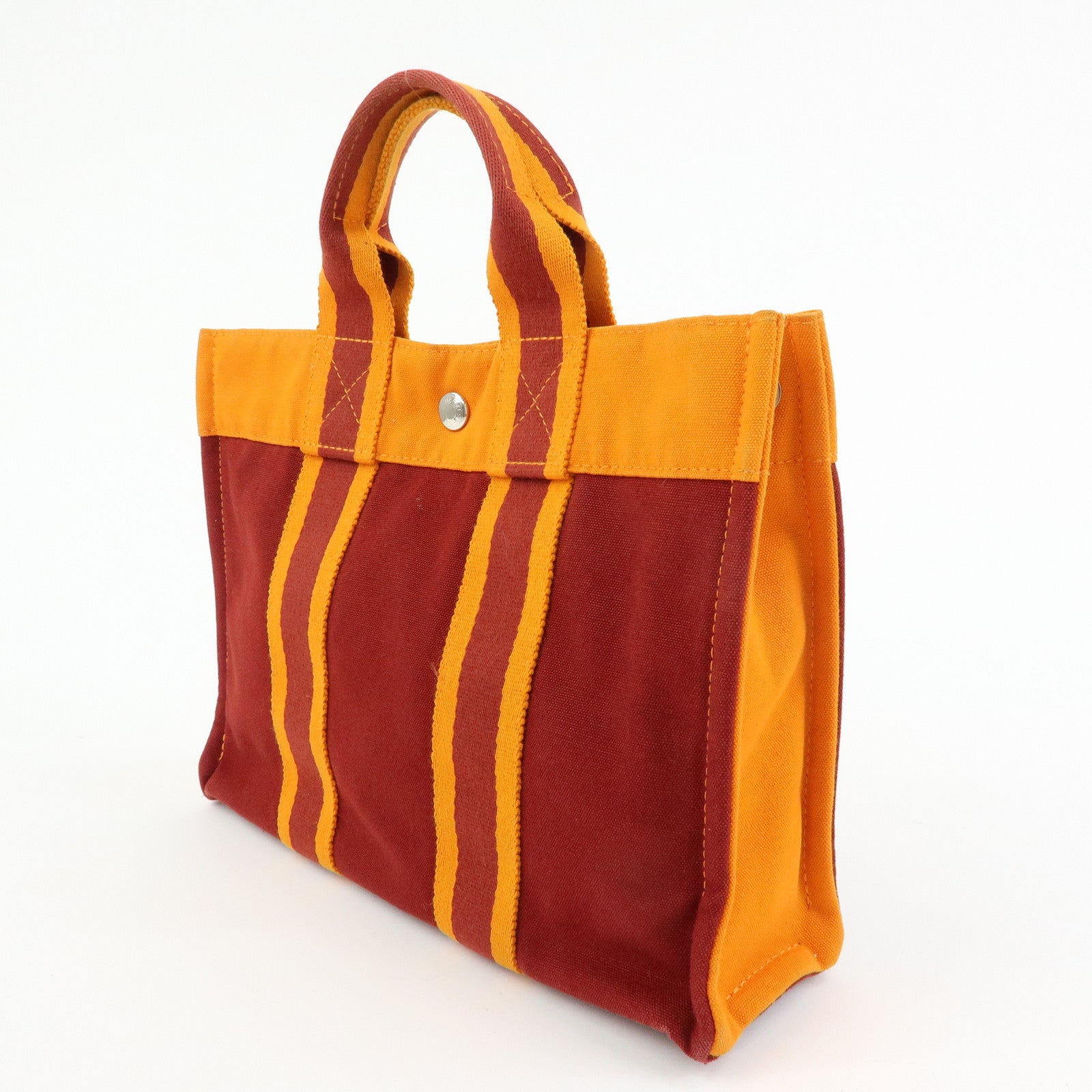 HERMES Fourre Tout PM Tote Bag FRENCH FESTIVAL OF HAWAII Red Brown