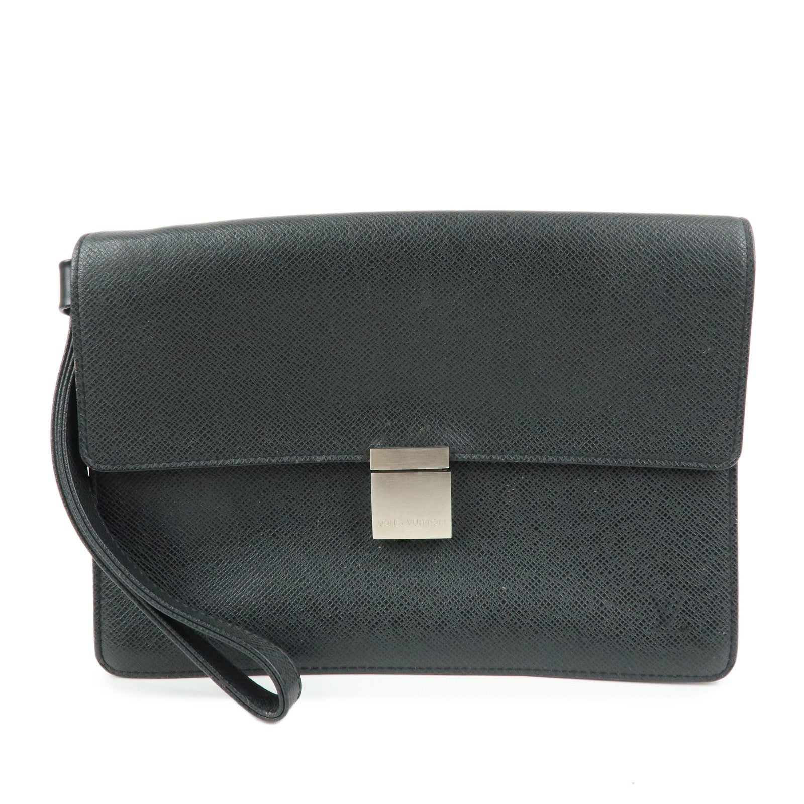 Louis Vuitton Taiga Leather Selenga Clutch Bag Ardoise M30782