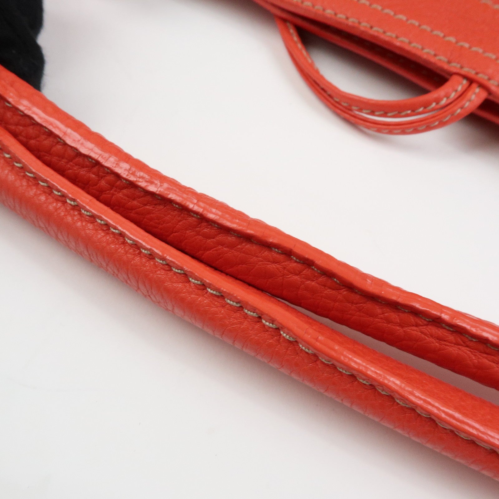 CELINE Bittersweet Leather Shoulder Bag Hand Bag Tote Bag Red