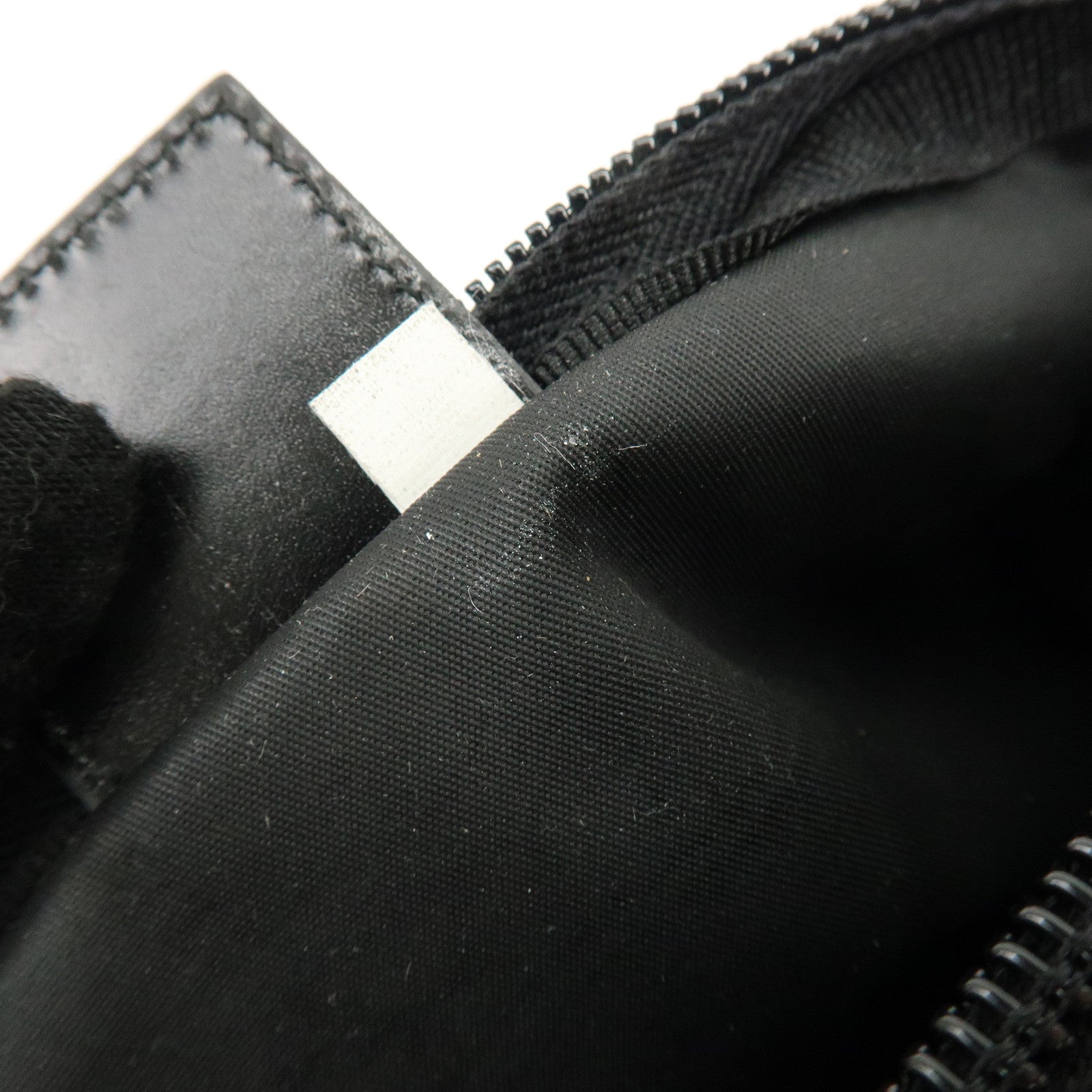 PRADA Triangle Logo Nylon Pouch Cosmetic Case Black