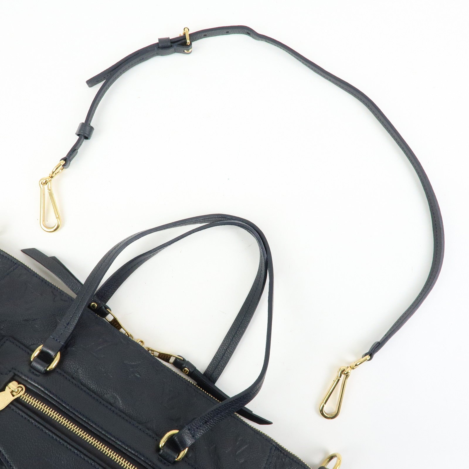 Louis Vuitton Monogram Empreinte Luminuse PM Tote Bag Navy M93410