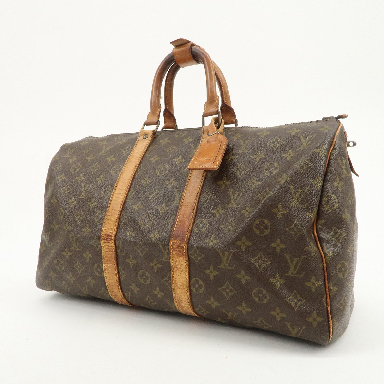 Louis Vuitton Monogram Keep All 45 Boston Bag Brown M41428