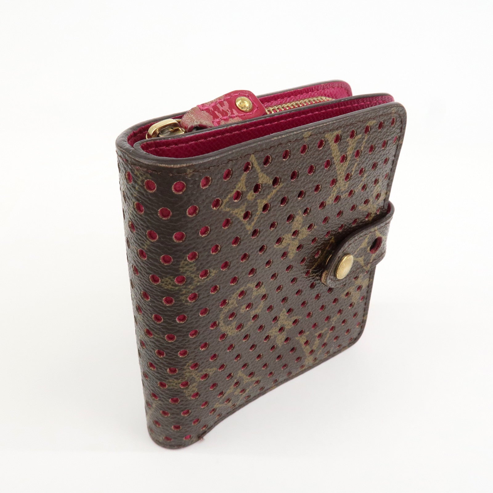 Louis Vuitton Monogram Perfor Compact Zip Fuchsia M95188 Used
