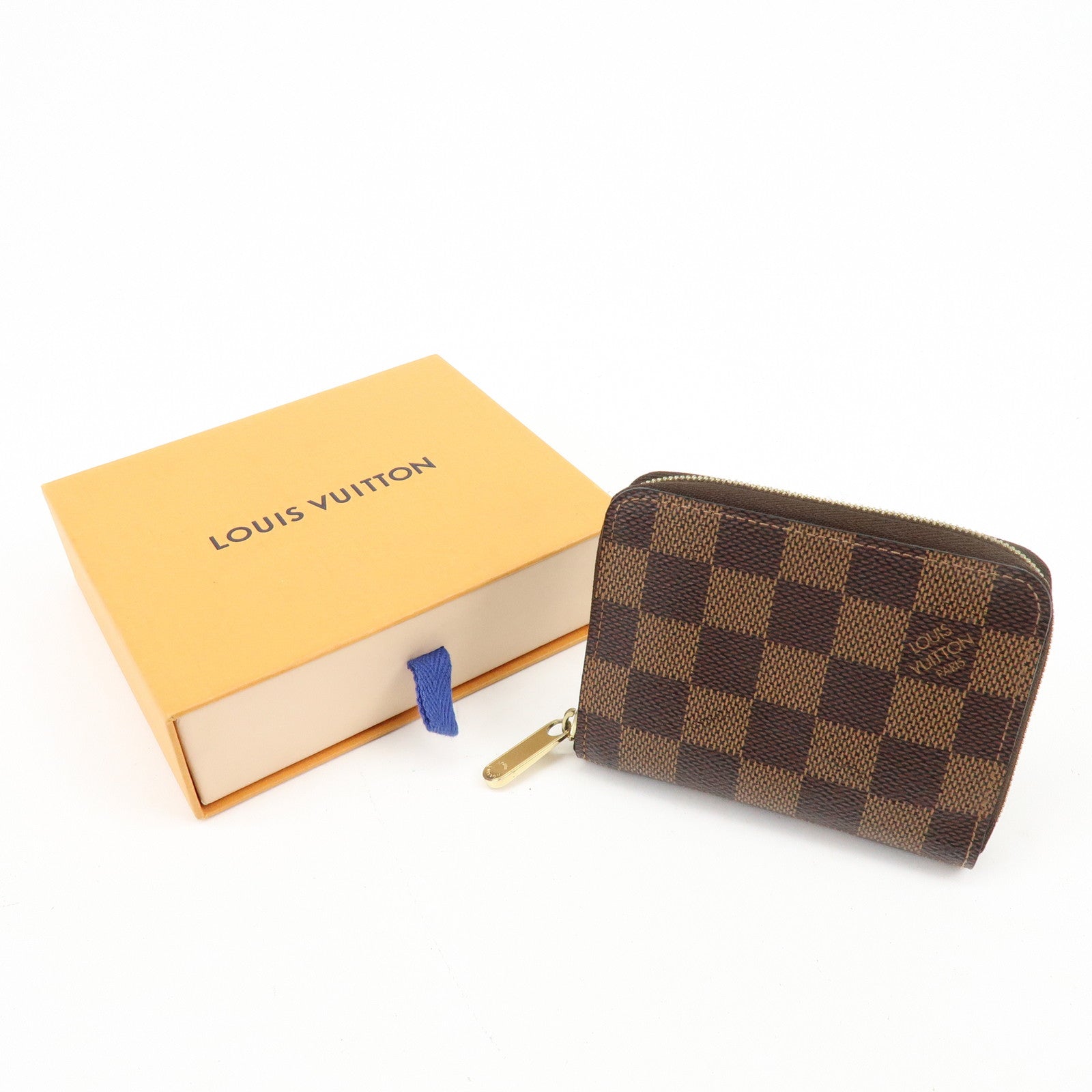 Louis Vuitton Damier Zippy Coin Case Wallet Brown N63070