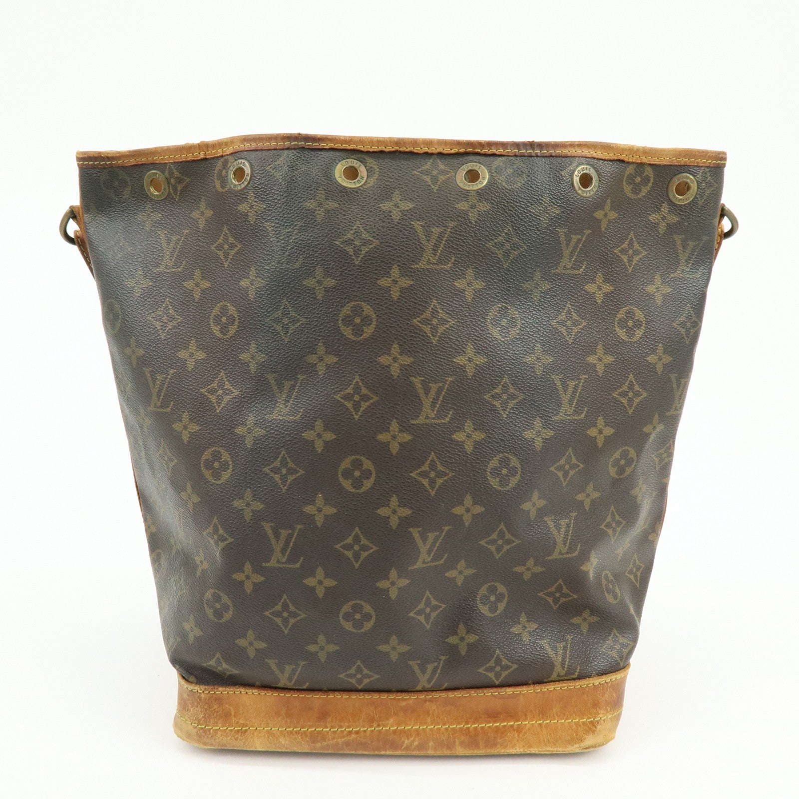 Louis Vuitton Monogram Noe Canvas Leather Shoulder Bag Brown M42224