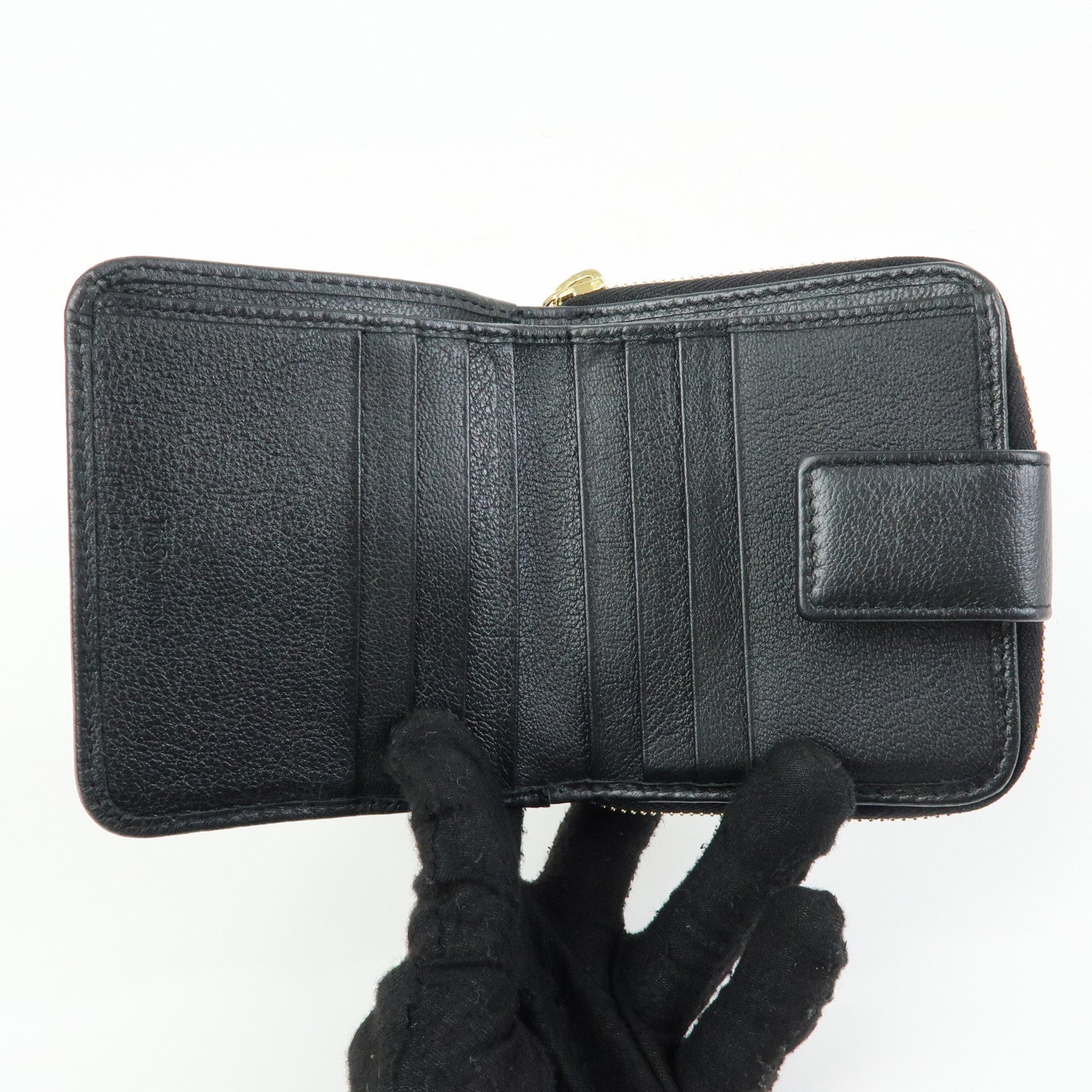 SAINT LAURENT PARIS Casandra Calf Leather Compact Wallet 568985